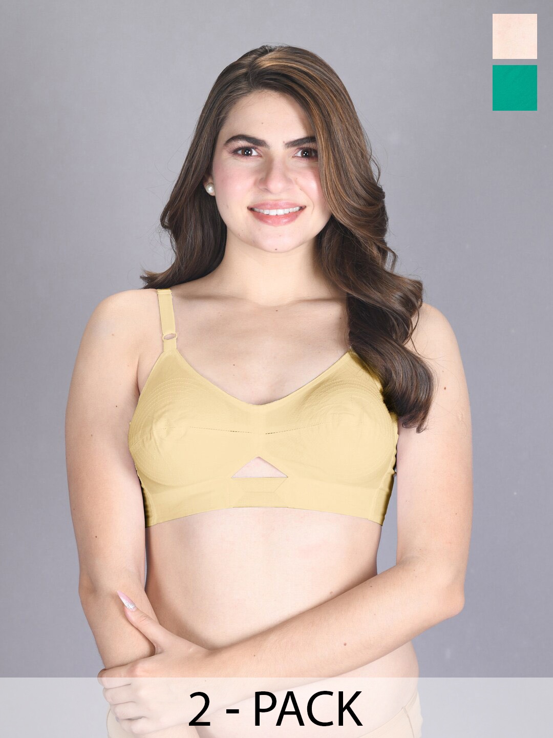 LUX VENUS Pack Of 2 All Day Comfort Full Coverage Non Padded Cotton Broad Bottom Bra, Green
LUX VENUS Pack Of 2 All Day Comfort Full Coverage Non Padded Cotton Broad Bottom Bra, Green