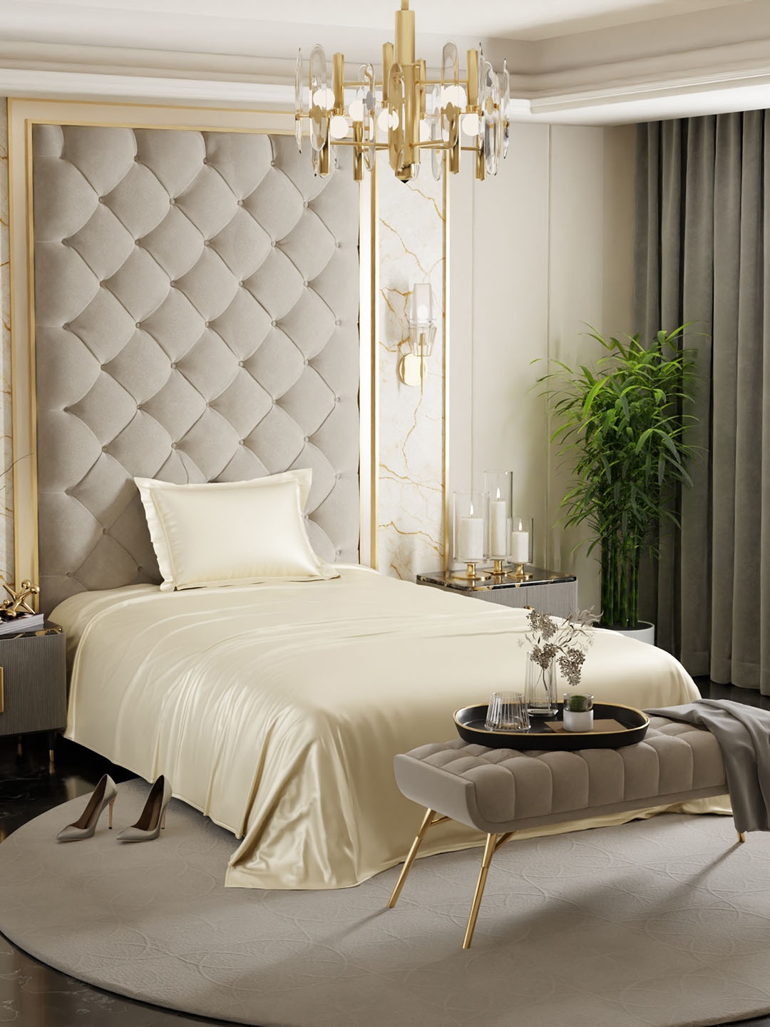Stoa Paris Date Night Beige 300 TC Flat Single Satin Bedsheet with 1 Pillow Cover, Cream
Stoa Paris Date Night Beige 300 TC Flat Single Satin Bedsheet with 1 Pillow Cover, Cream