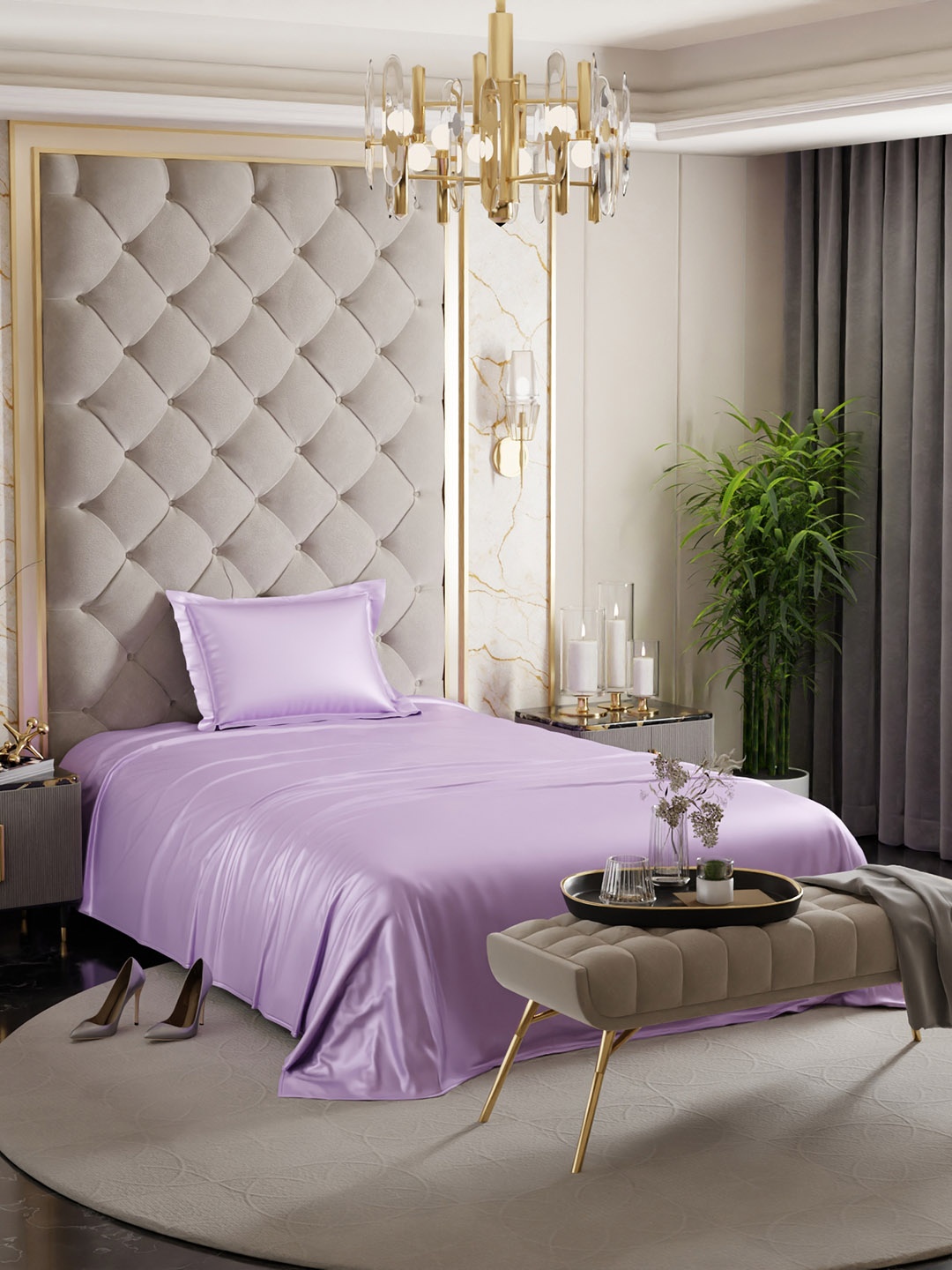 Stoa Paris Date Nigh 300 TC Flat Single Satin Bedsheet with 1 Pillow Cover, Lavender
Stoa Paris Date Nigh 300 TC Flat Single Satin Bedsheet with 1 Pillow Cover, Lavender