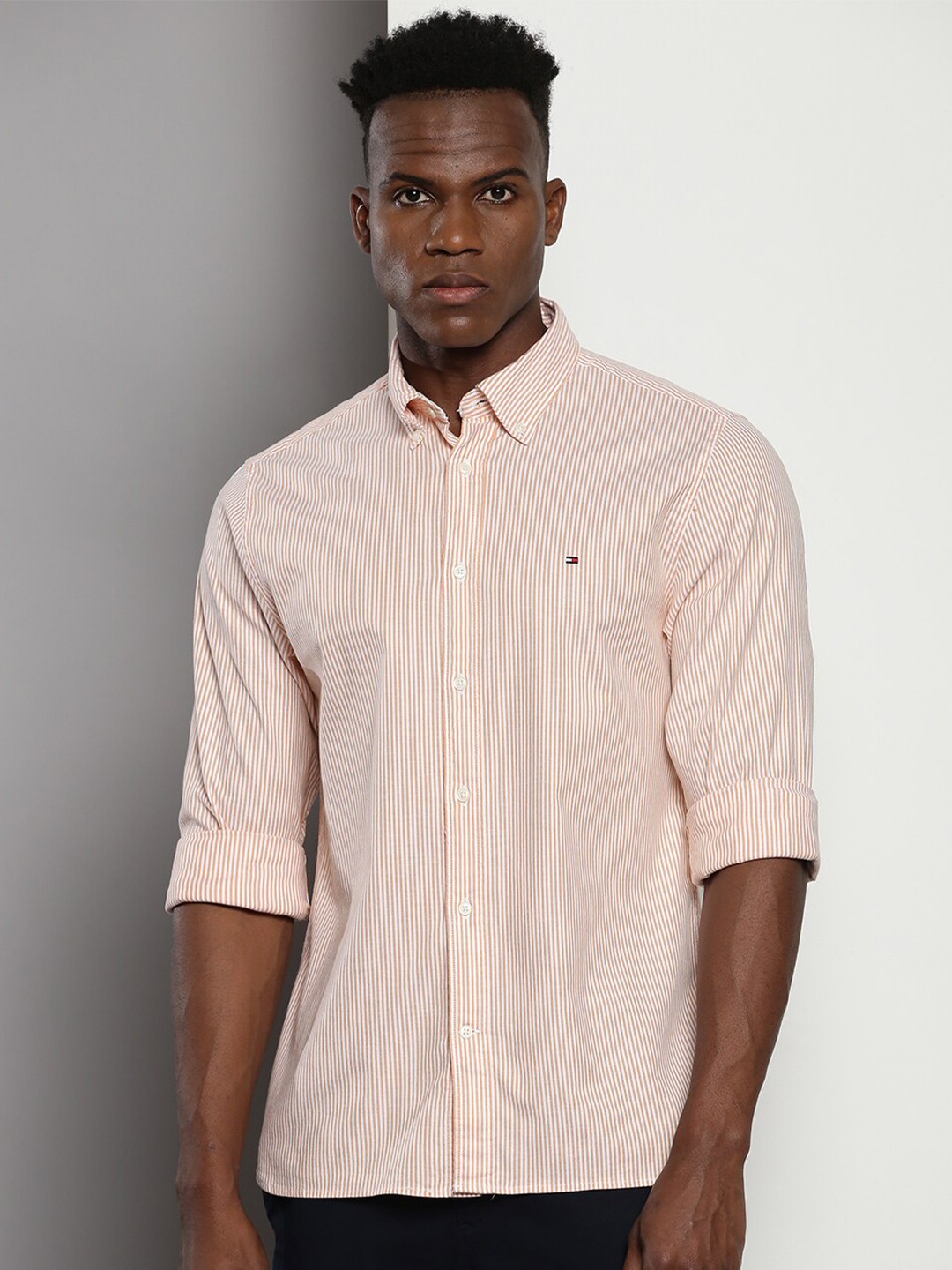 Tommy Hilfiger Fashion Vertical Striped Button Down Collar Cotton Casual Shirt, Orange
Tommy Hilfiger Fashion Vertical Striped Button Down Collar Cotton Casual Shirt, Orange