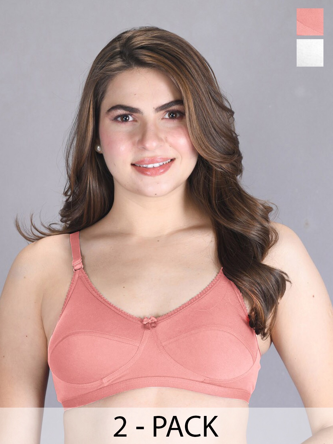 LUX VENUS Pack Of 2 Full Coverage Non Padded Cotton Everyday Bra With All Day Comfort, Peach
LUX VENUS Pack Of 2 Full Coverage Non Padded Cotton Everyday Bra With All Day Comfort, Peach
