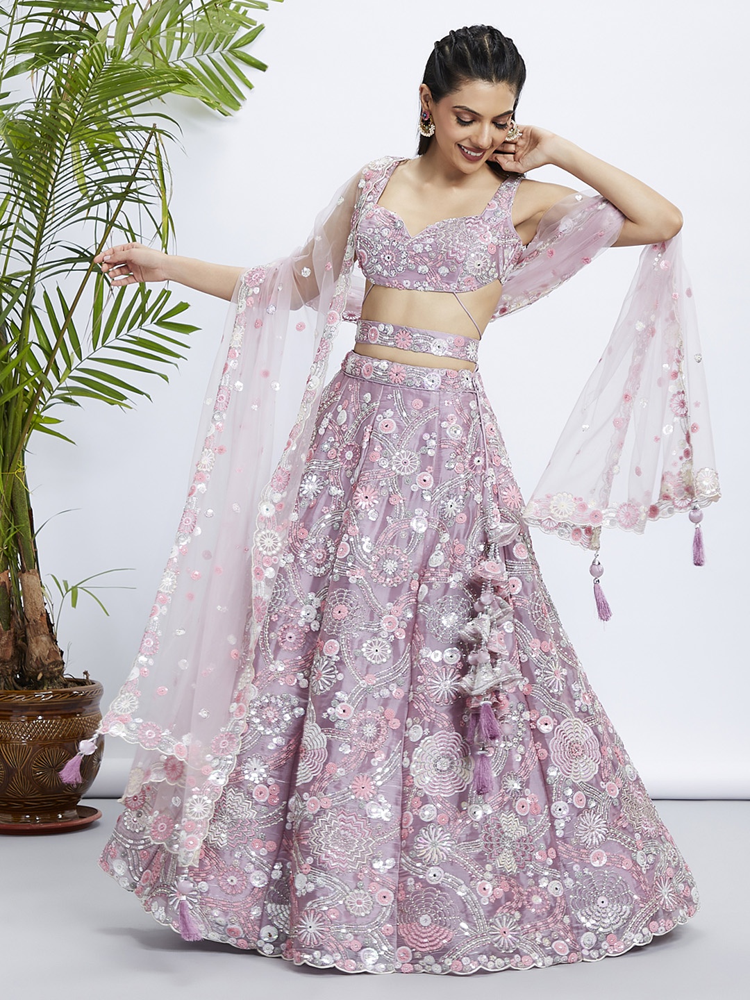 panchhi Embroidered Sequinned Semi-Stitched Lehenga & Unstitched Blouse With Dupatta, Mauve
panchhi Embroidered Sequinned Semi-Stitched Lehenga & Unstitched Blouse With Dupatta, Mauve