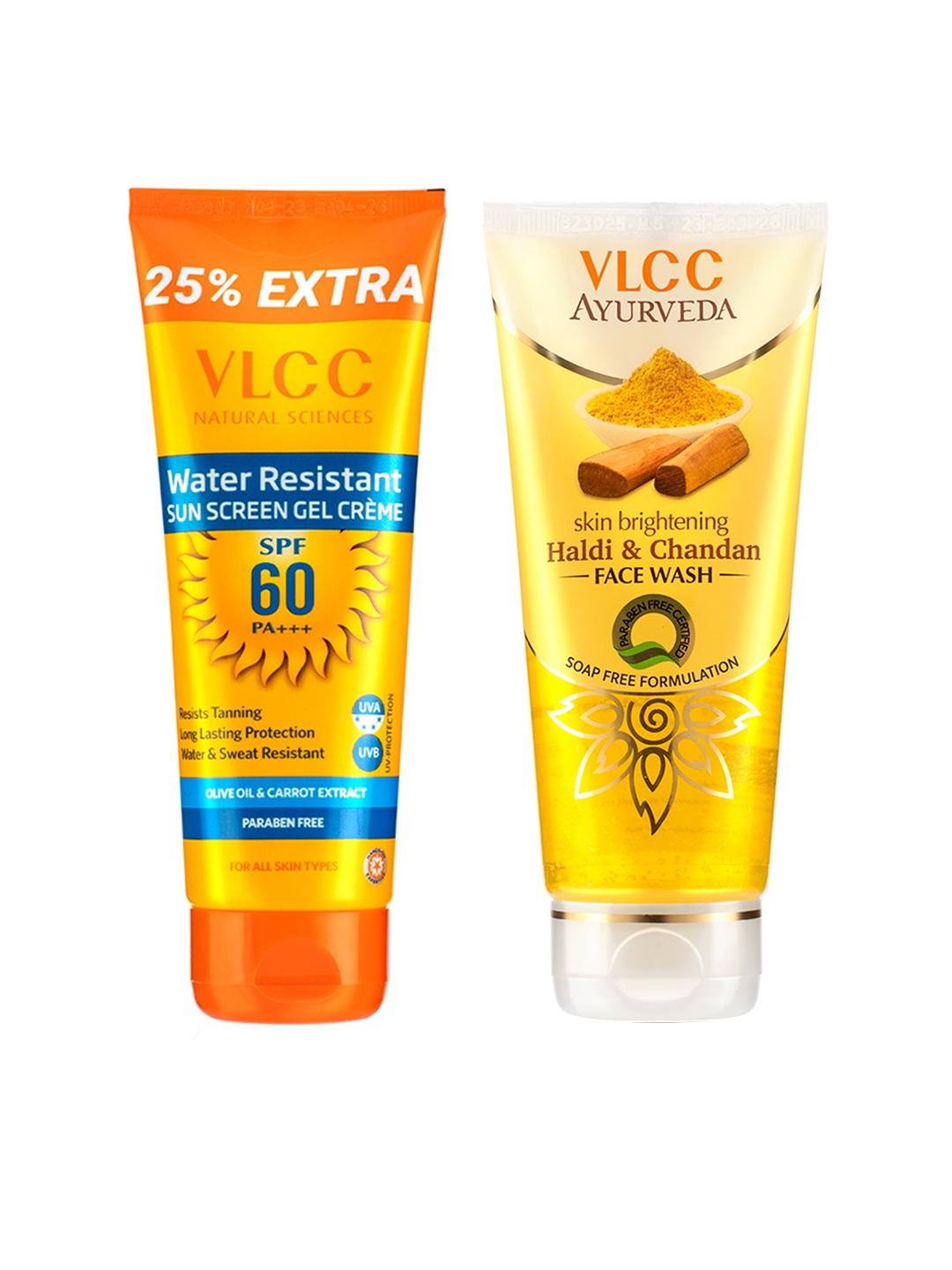 VLCC Water Resistant SPF 60 Sunscreen Gel Cream 125g & Haldi Chandan Face Wash 100ml, Yellow
VLCC Water Resistant SPF 60 Sunscreen Gel Cream 125g & Haldi Chandan Face Wash 100ml, Yellow