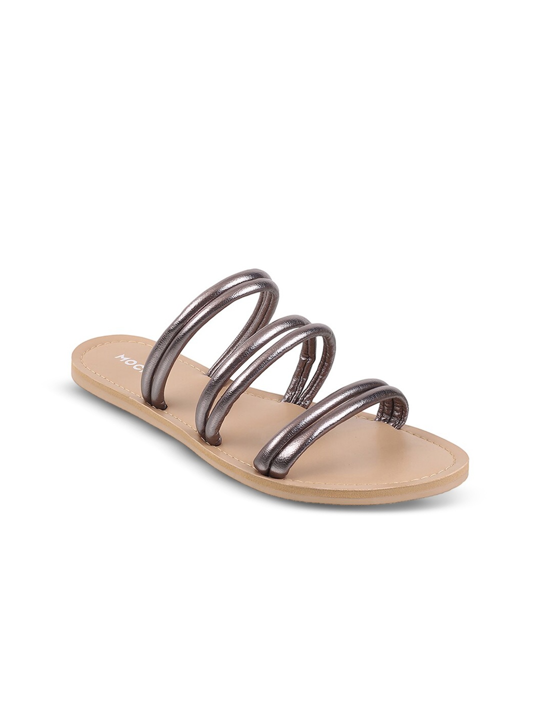 Mochi Open Toe Flats, Grey