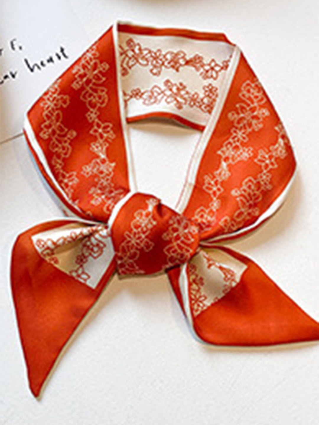 LULU & SKY Floral Printed Scarf, Orange