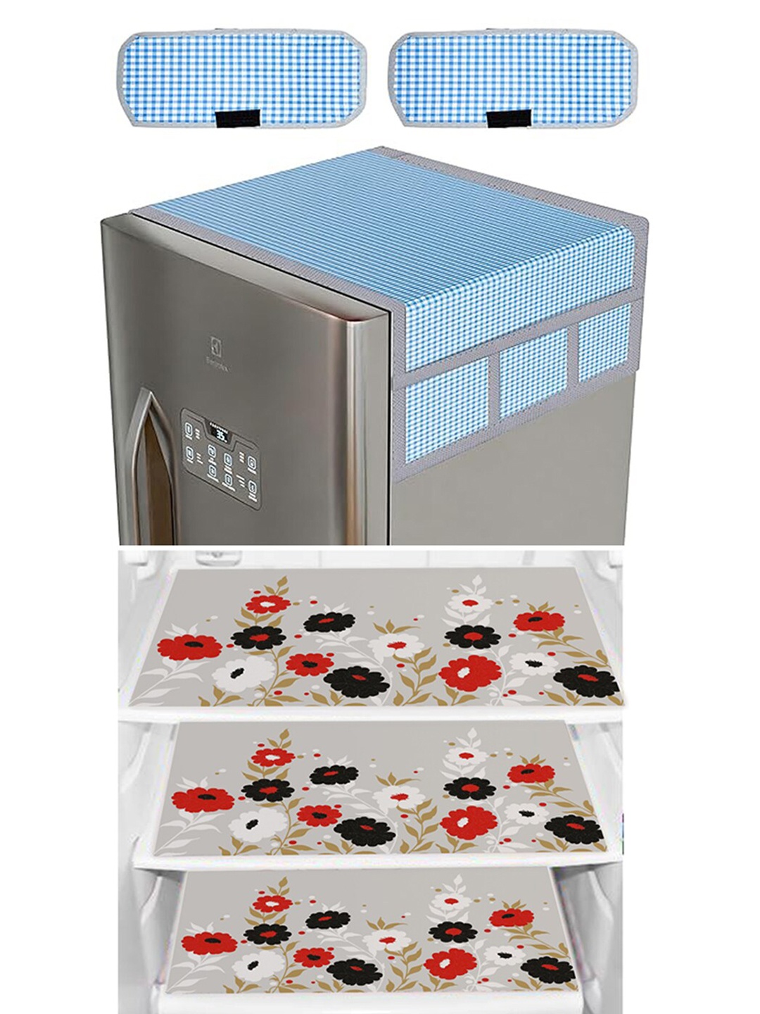 Dakshya Industries Blue & Red Floral Printed Waterproof Fridge Cover With 3 Fridge Mats
Dakshya Industries Blue & Red Floral Printed Waterproof Fridge Cover With 3 Fridge Mats
