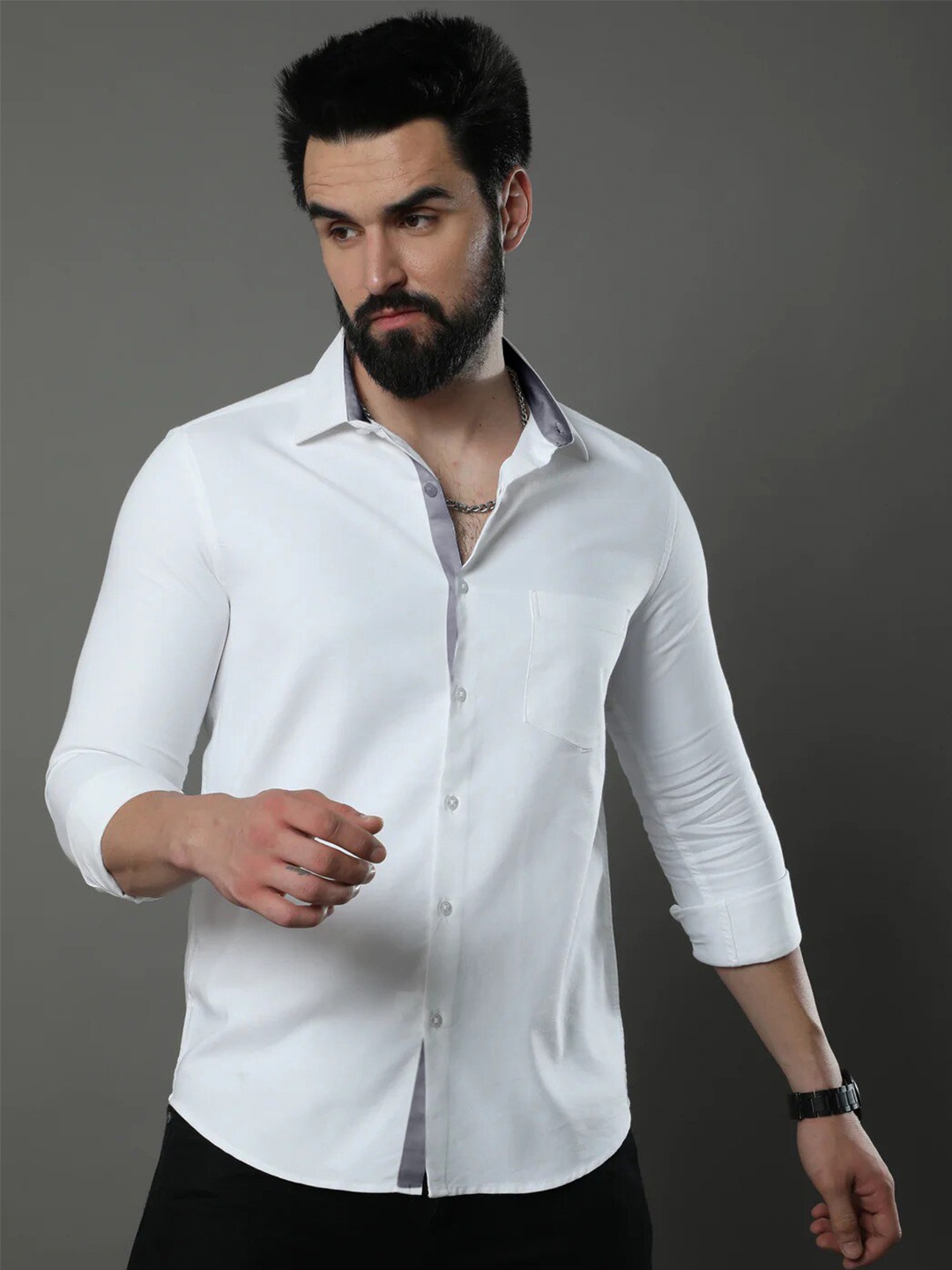 Tee Projekt Standard Spread Collar Long Sleeves Pure Cotton Slim Fit Casual Shirt, White
Tee Projekt Standard Spread Collar Long Sleeves Pure Cotton Slim Fit Casual Shirt, White