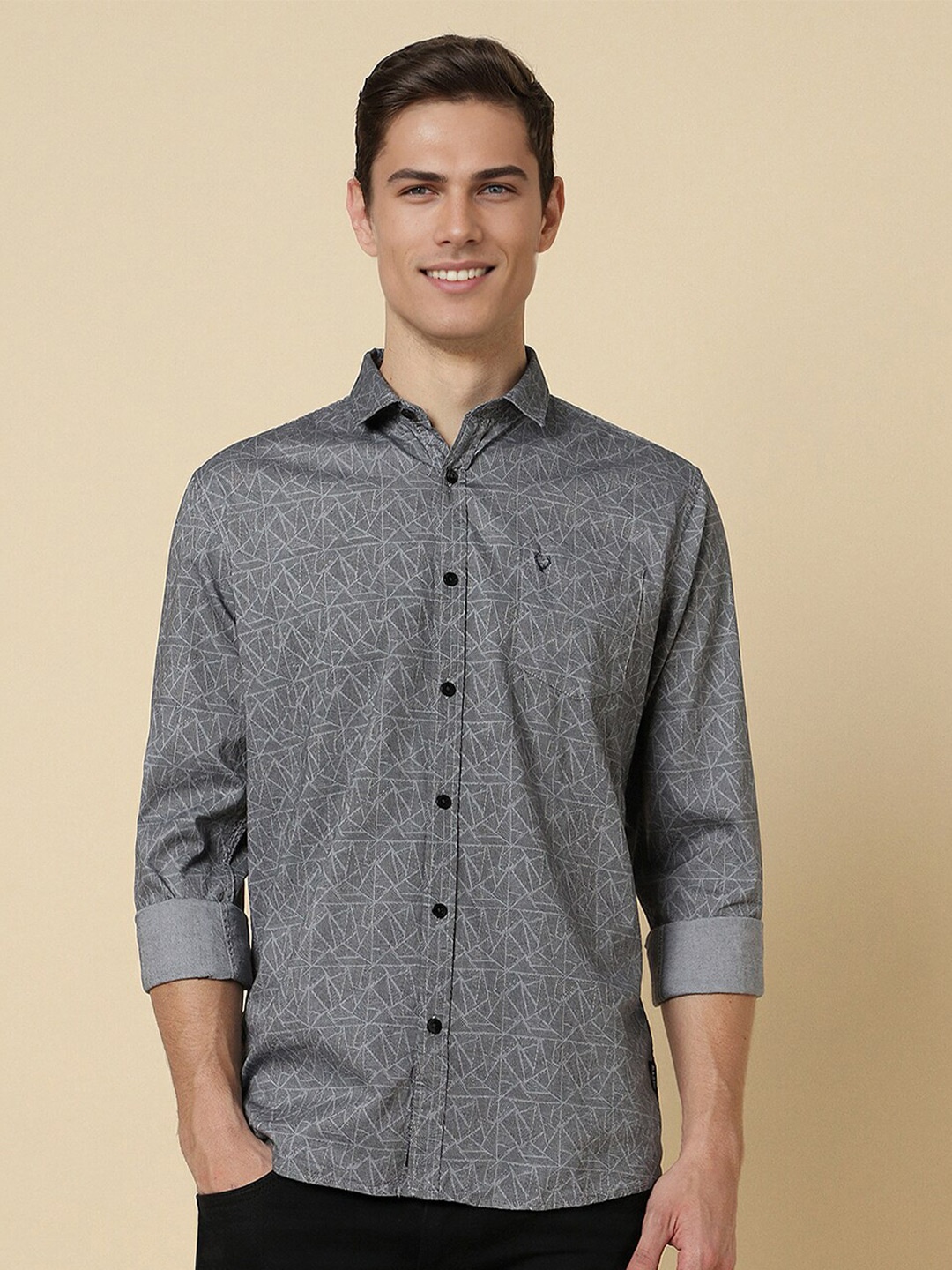 Allen Solly Micro Ditsy Printed Spread Collar Chest Pocket Cotton Casual Shirt, Grey
Allen Solly Micro Ditsy Printed Spread Collar Chest Pocket Cotton Casual Shirt, Grey