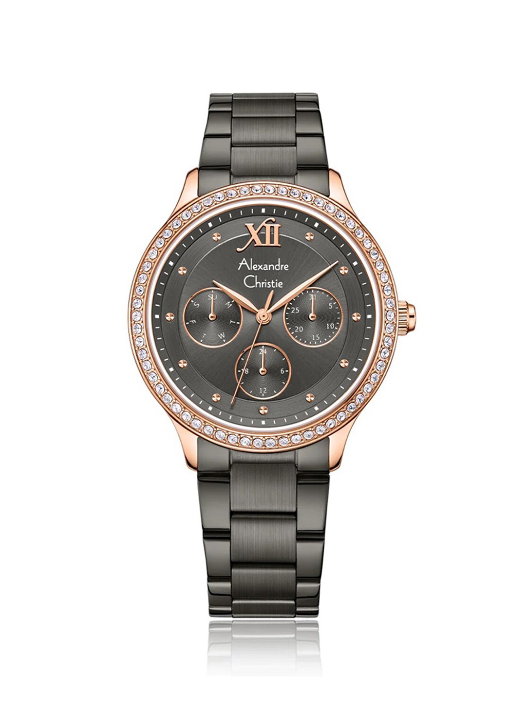 Alexandre Christie Women Embellished & Stainless Steel Straps Analogue Watch 2A48BFBGRGR, Grey
Alexandre Christie Women Embellished & Stainless Steel Straps Analogue Watch 2A48BFBGRGR, Grey