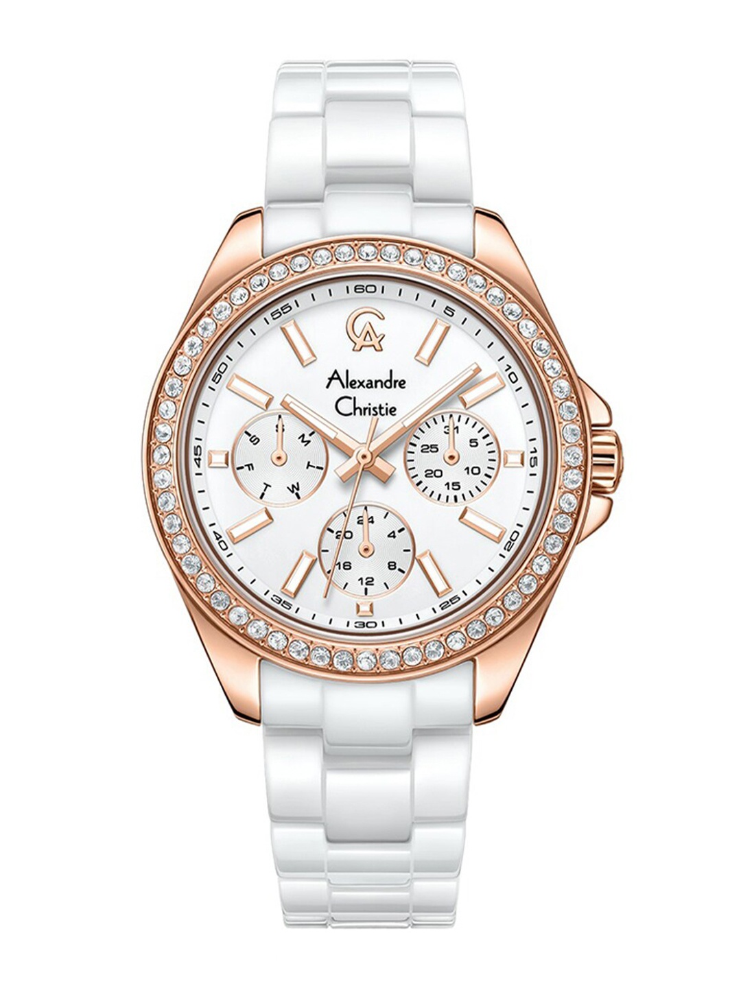 Alexandre Christie Women Embellished & Ceramic Straps Analogue Watch 2A74BFBRGSL, Silver
Alexandre Christie Women Embellished & Ceramic Straps Analogue Watch 2A74BFBRGSL, Silver