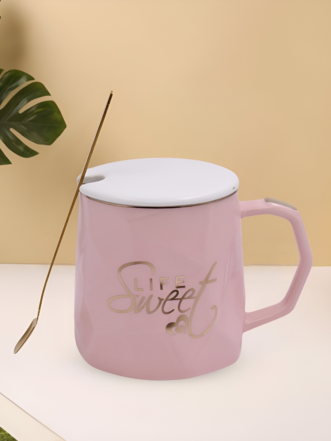Kookee Pink Text or Slogans Printed Ceramic Glossy Mug With Lid & Handle & Spoon 325 ml
Kookee Pink Text or Slogans Printed Ceramic Glossy Mug With Lid & Handle & Spoon 325 ml