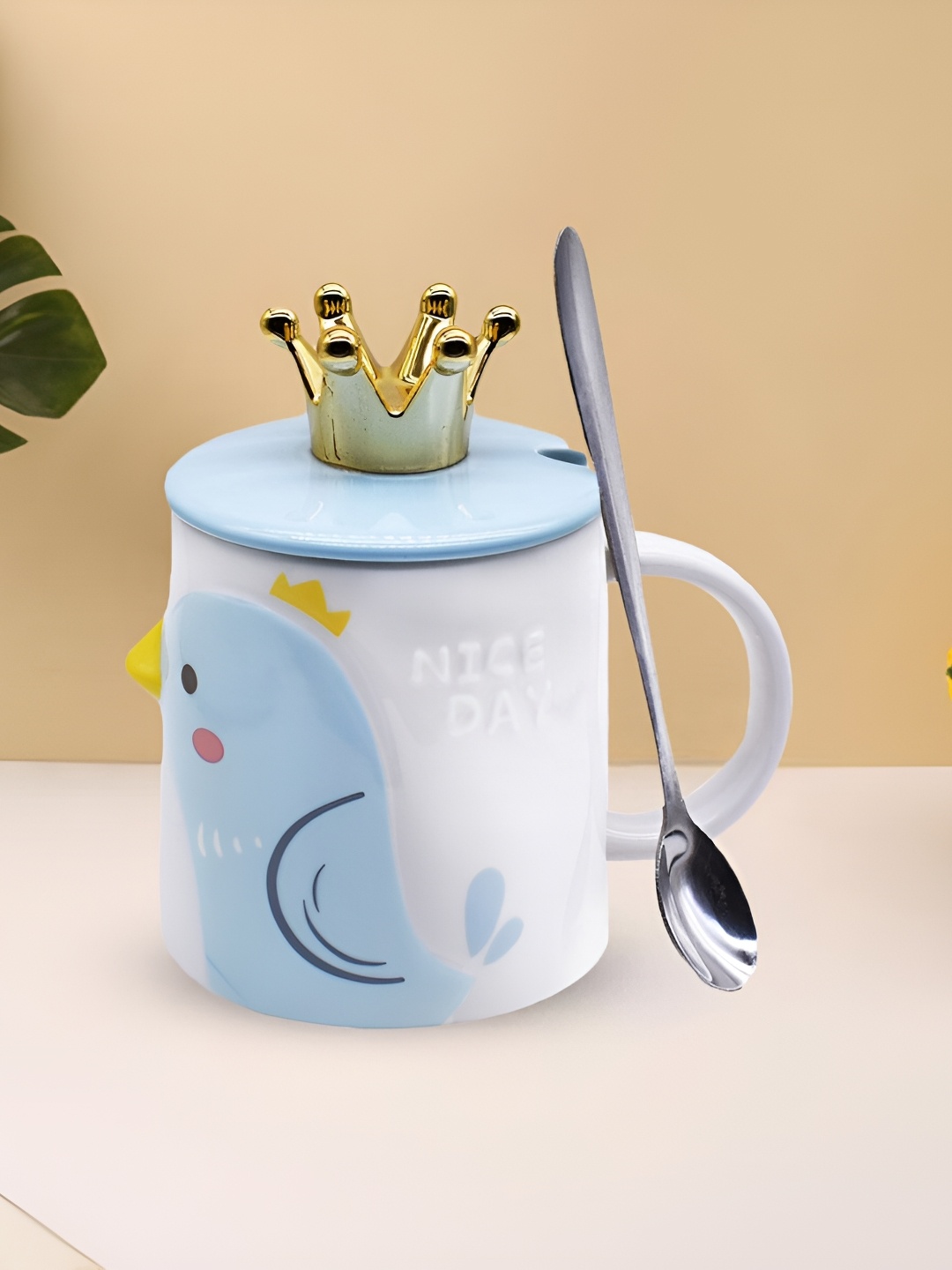 Kookee Blue Text or Slogans Printed Ceramic Glossy Mug With Lid And Handle & Spoon 350 ml
Kookee Blue Text or Slogans Printed Ceramic Glossy Mug With Lid And Handle & Spoon 350 ml