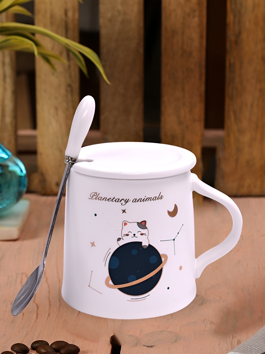 Kookee White Printed Text or Slogans Ceramic Glossy Mug with Lid Handle with Spoon 250 ml
Kookee White Printed Text or Slogans Ceramic Glossy Mug with Lid Handle with Spoon 250 ml