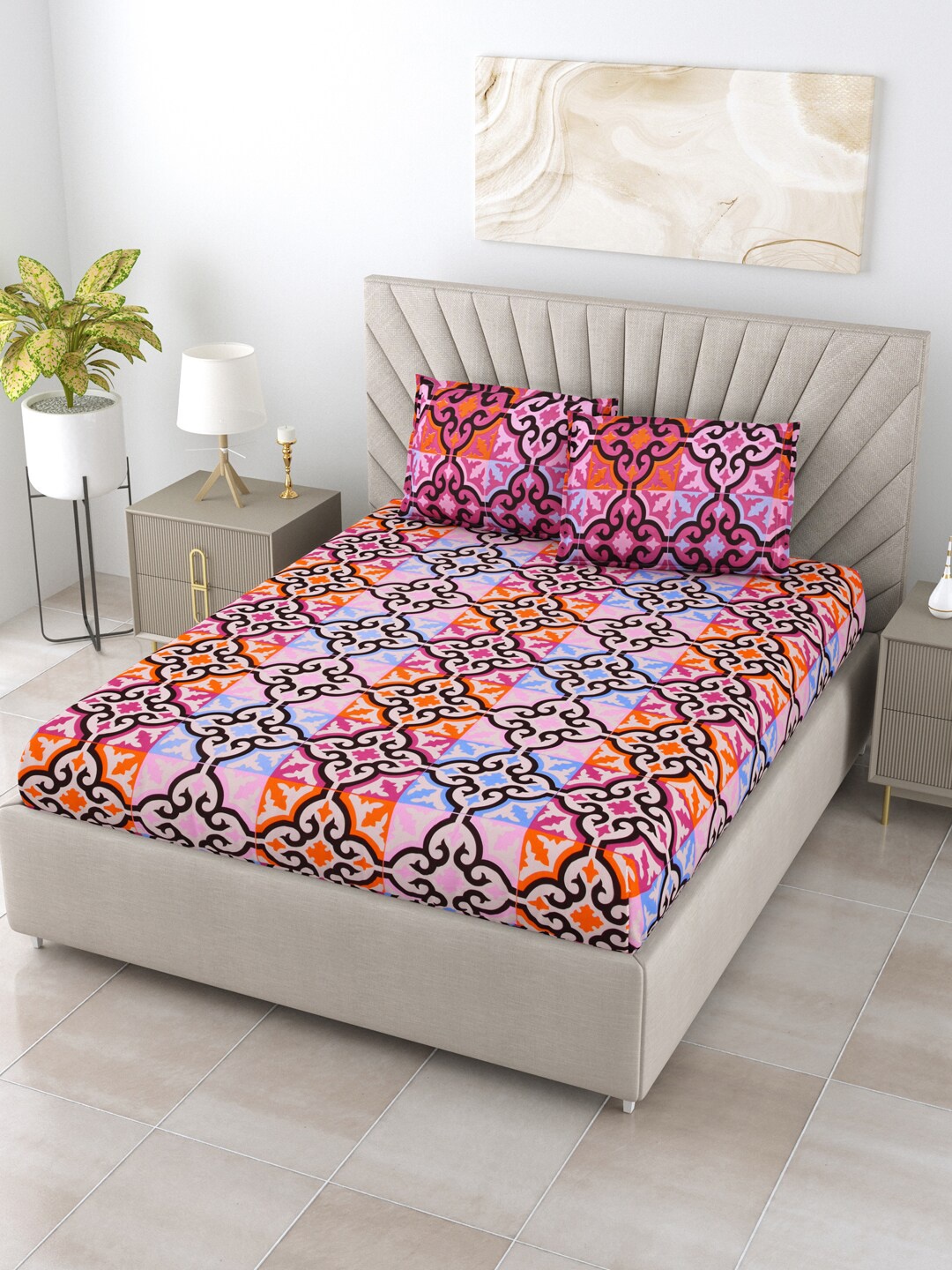 BOMBAY DYEING Blumen Assorted Geometric Cotton 120 TC Queen Bedsheet with 2 Pillow Covers
BOMBAY DYEING Blumen Assorted Geometric Cotton 120 TC Queen Bedsheet with 2 Pillow Covers