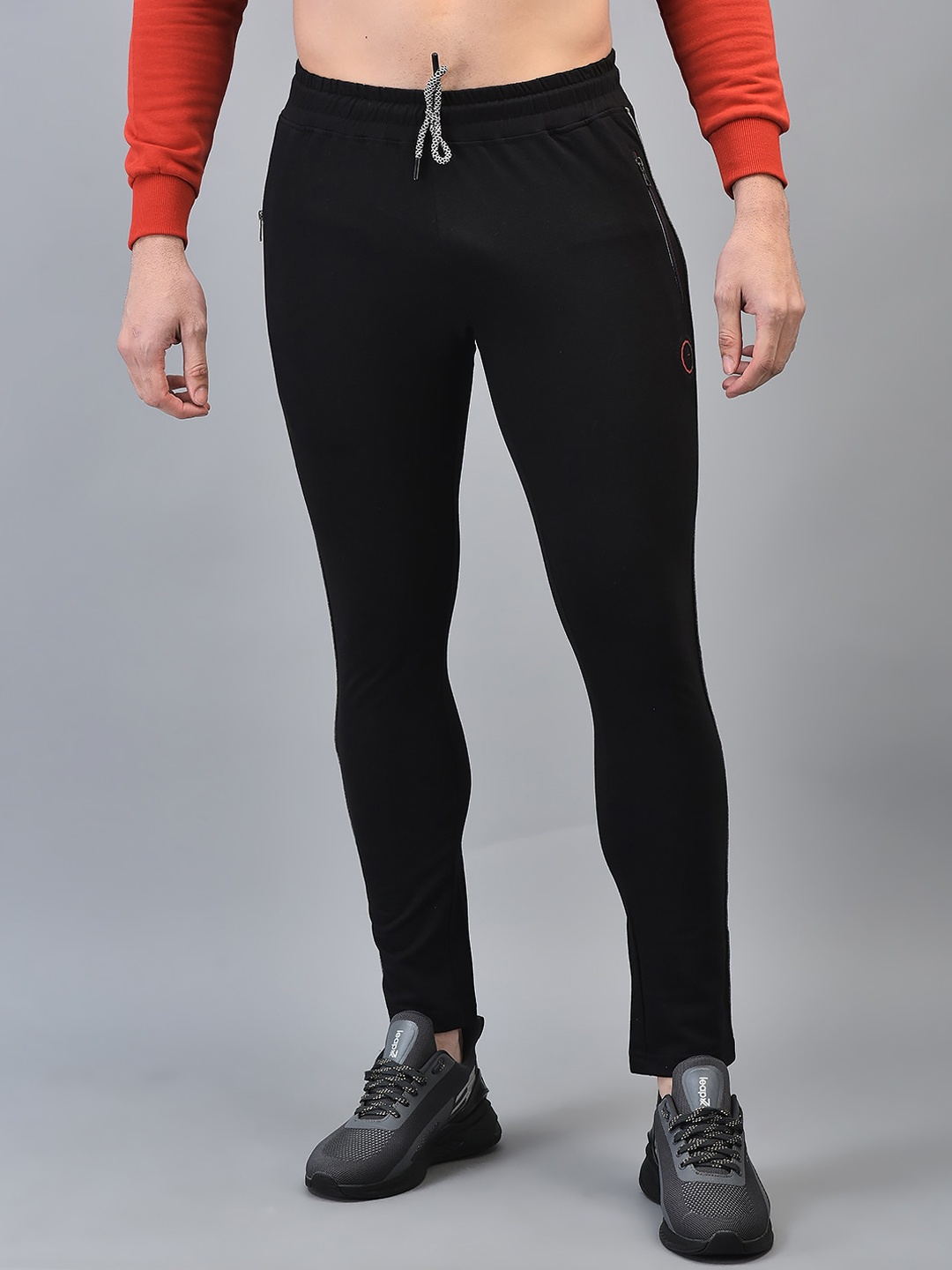 CANOE Men Mid Rise Track Pants, Black