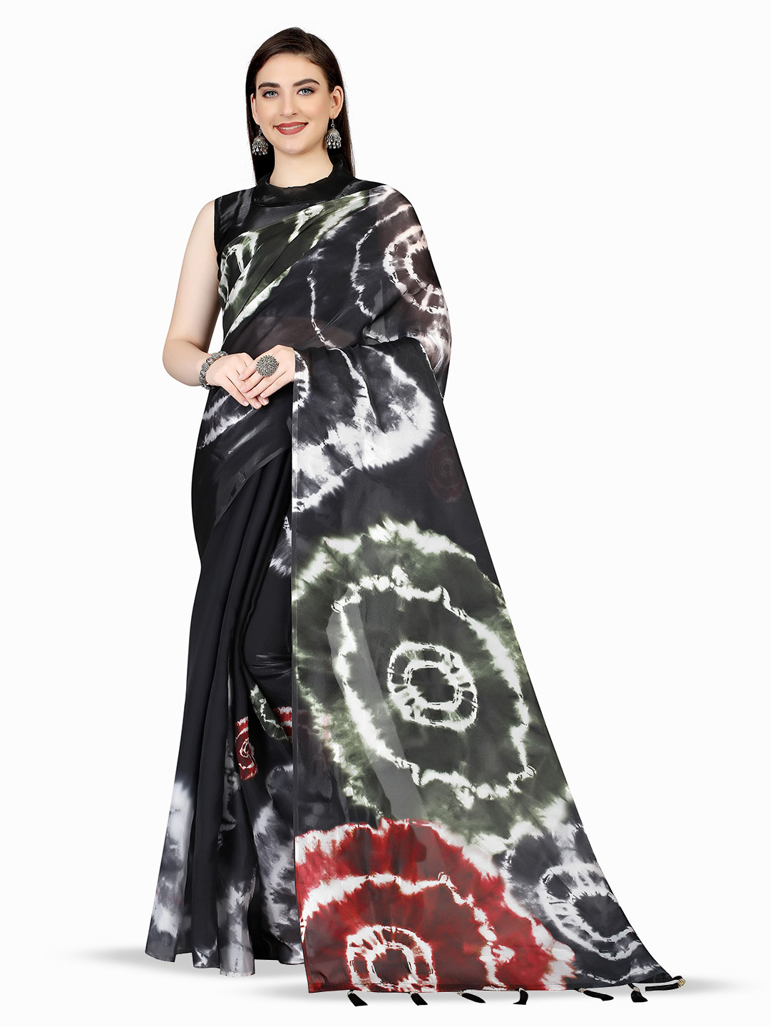 Avojee Tie & Dye Printed Saree, Black
Avojee Tie & Dye Printed Saree, Black