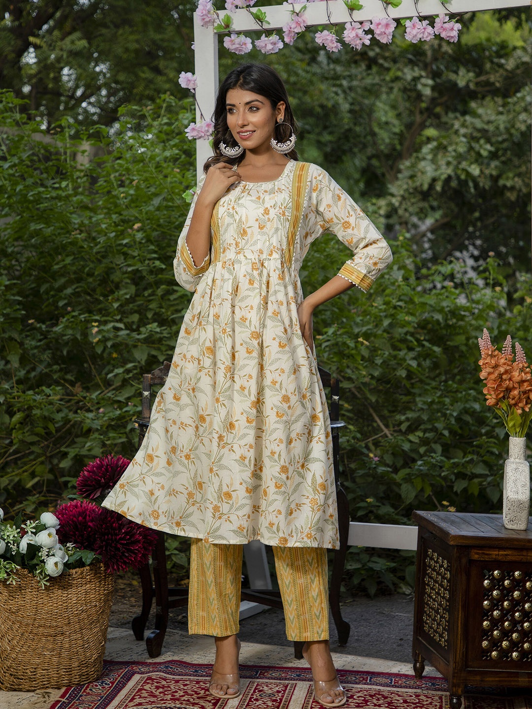 Mialo fashion Ethnic Motifs Printed Regular Pure Cotton Kurta with Palazzos & With Dupatta, Yellow
Mialo fashion Ethnic Motifs Printed Regular Pure Cotton Kurta with Palazzos & With Dupatta, Yellow