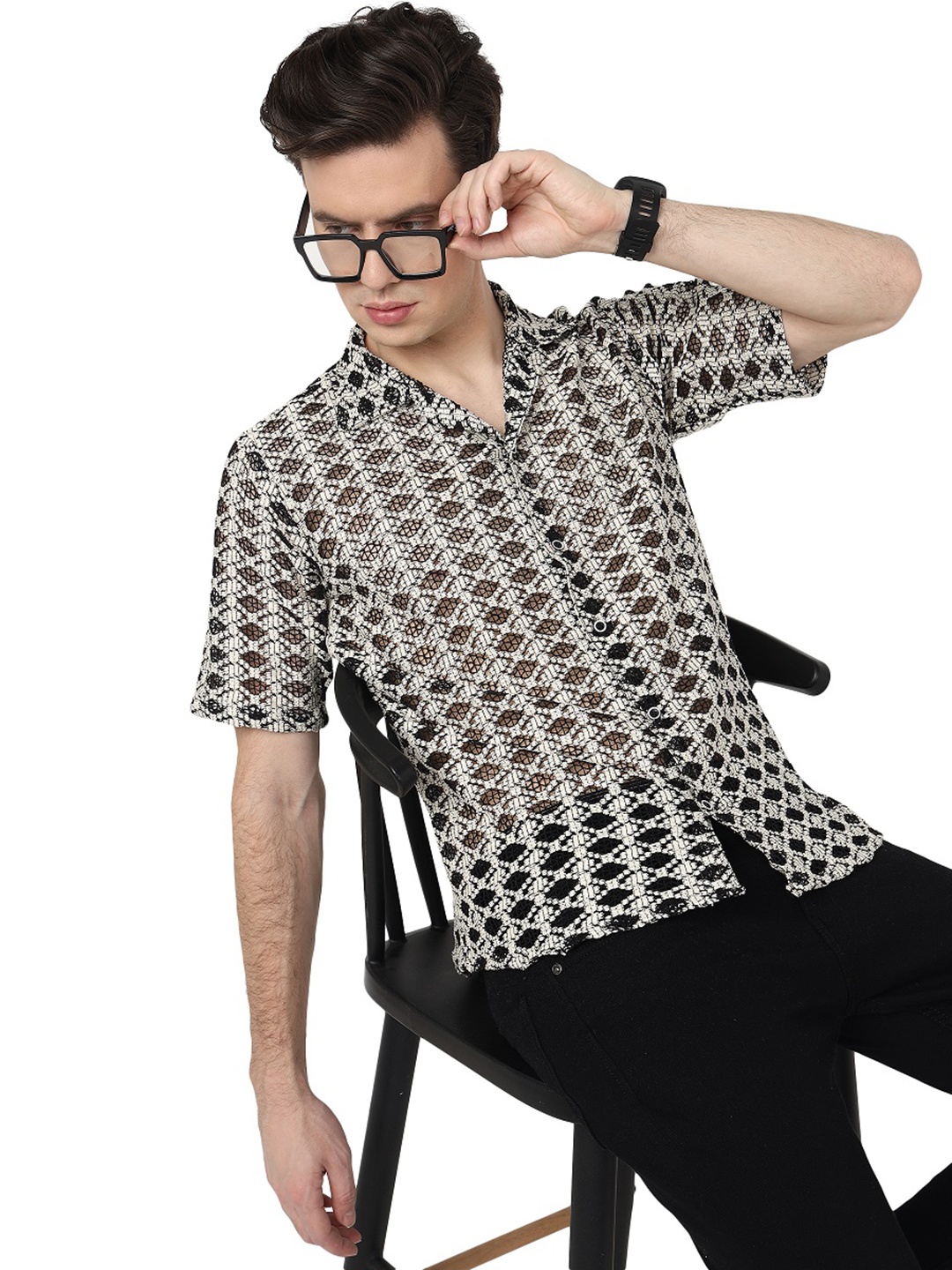 BAESD Classic Animal Printed Sheer Spread Collar Short Sleeves Regular Cotton Casual Shirt, Multi
BAESD Classic Animal Printed Sheer Spread Collar Short Sleeves Regular Cotton Casual Shirt, Multi