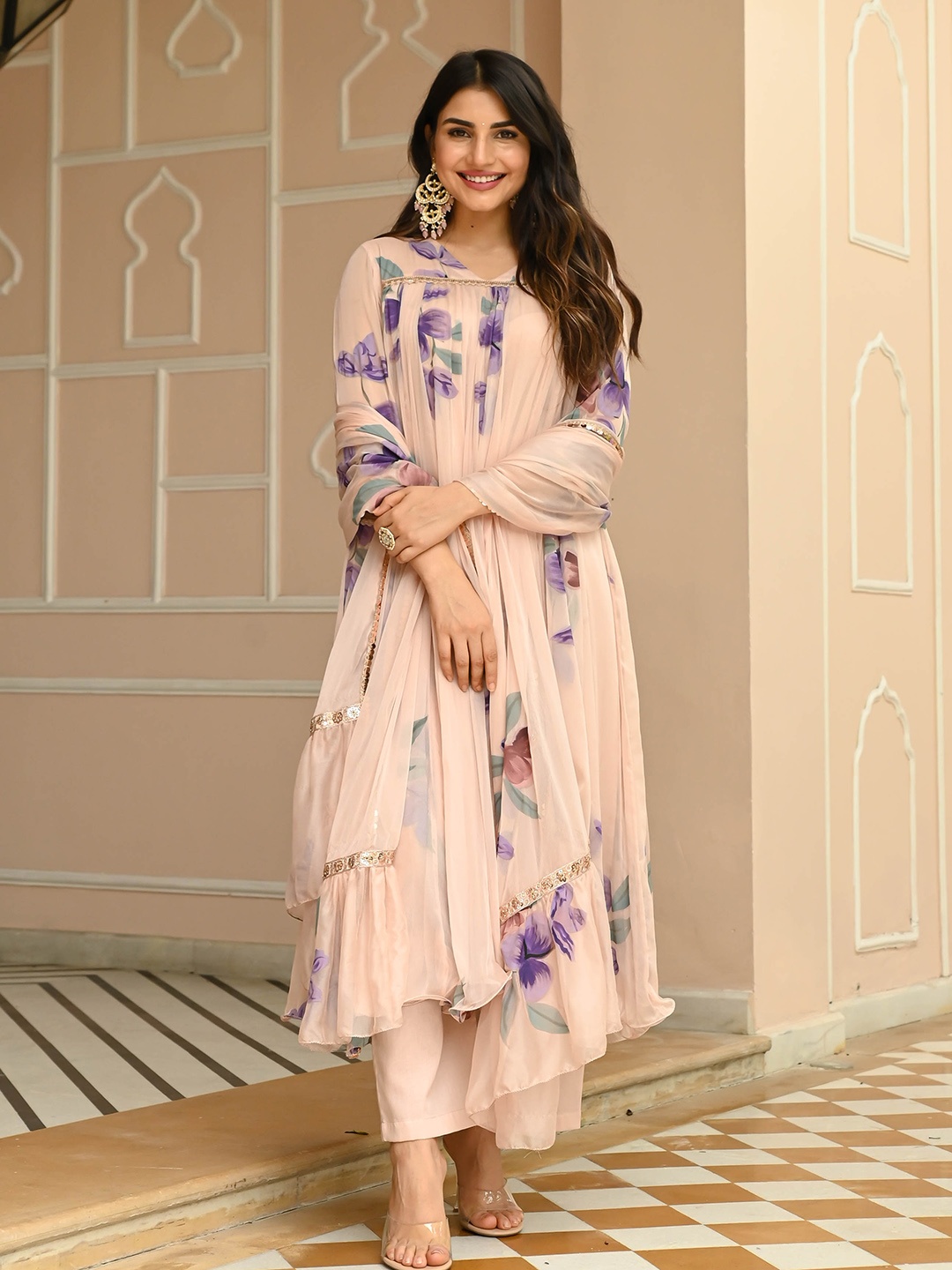 Anouk Mirage Floral Printed Empire Anarkali Kurta with Trousers & With Dupatta, Peach
Anouk Mirage Floral Printed Empire Anarkali Kurta with Trousers & With Dupatta, Peach