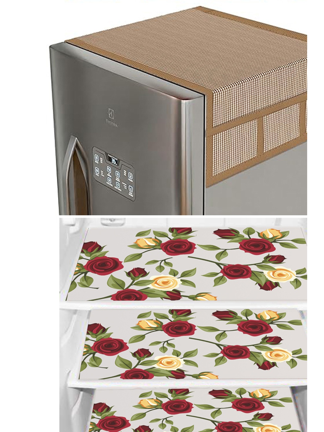 Dakshya Industries Yellow & Brown 4 Pieces Floral Printed Fridge Cover & 3 Fridge Mats
Dakshya Industries Yellow & Brown 4 Pieces Floral Printed Fridge Cover & 3 Fridge Mats