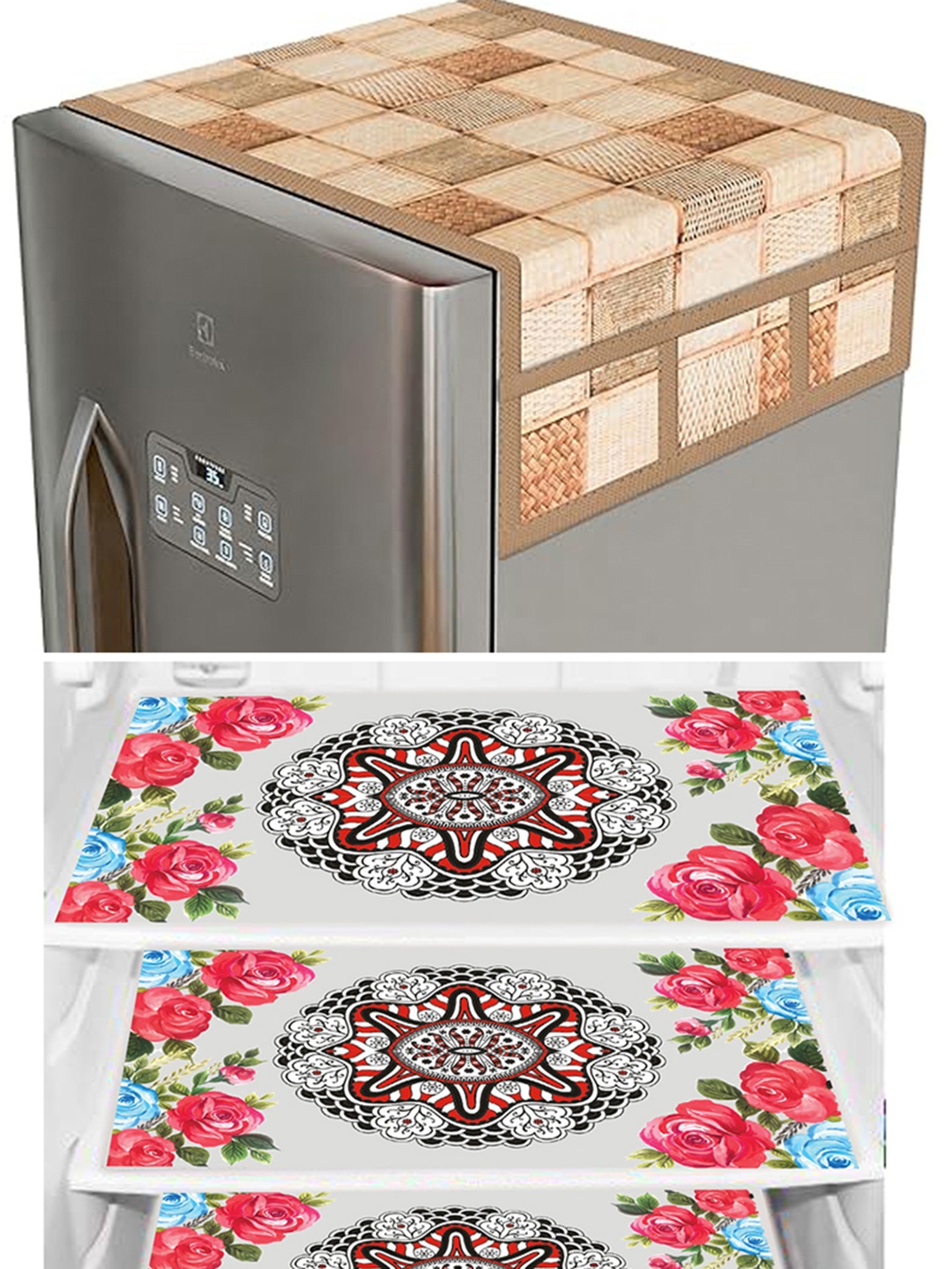 Dakshya Industries Pink & Beige 4 Pieces Printed Refrigerator Covers With Fridge Mats
Dakshya Industries Pink & Beige 4 Pieces Printed Refrigerator Covers With Fridge Mats