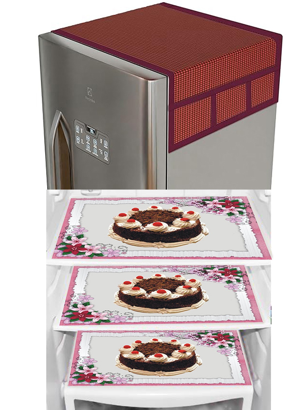 Dakshya Industries White & Pink 4-Pcs Printed Refrigerator Covers With Fridge Mats
Dakshya Industries White & Pink 4-Pcs Printed Refrigerator Covers With Fridge Mats