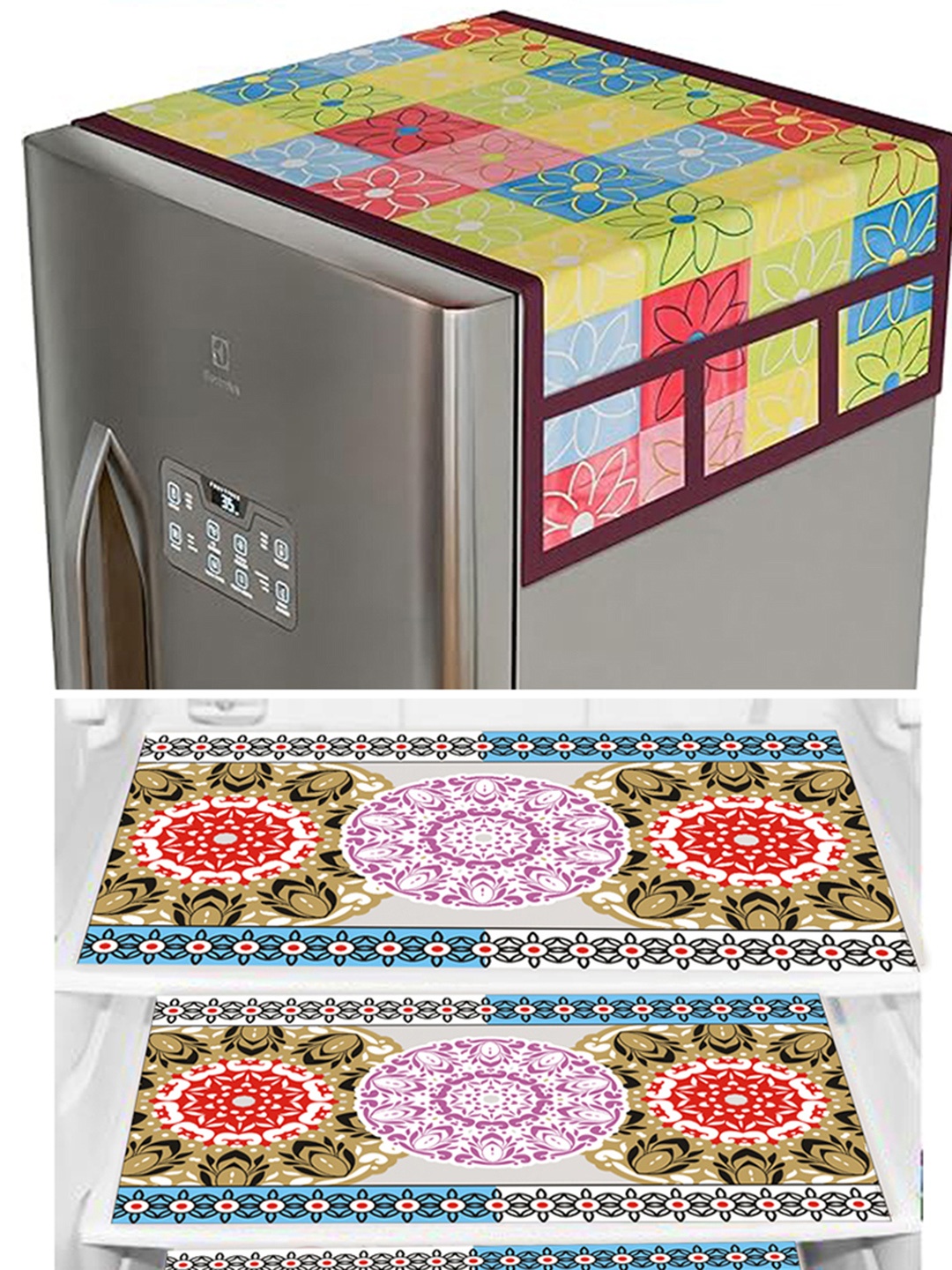 Dakshya Industries Green & Blue 4 Pieces Printed Refrigerator Covers With Fridge Mats
Dakshya Industries Green & Blue 4 Pieces Printed Refrigerator Covers With Fridge Mats