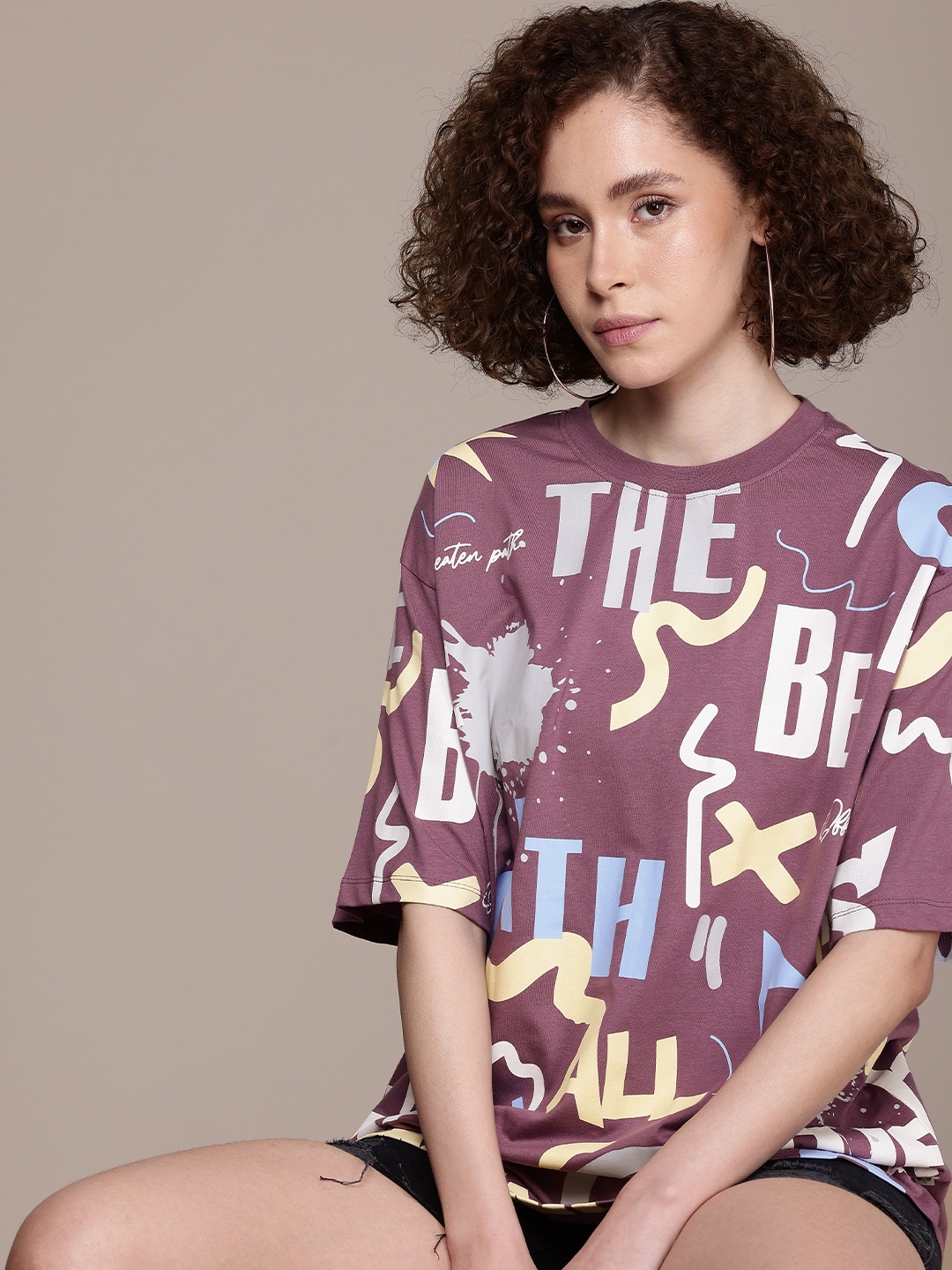 The Roadster Life Co. Printed Oversized Drop-Shoulder Sleeves Pure Cotton T-shirt, Mauve
The Roadster Life Co. Printed Oversized Drop-Shoulder Sleeves Pure Cotton T-shirt, Mauve