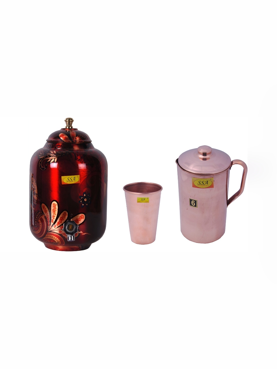 Shivshakti Arts Red 3 Pieces Jug & Glass Set
