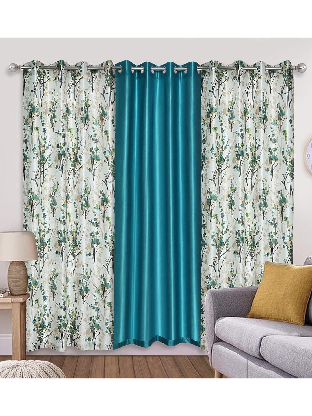 Ultica Fab Sea Green & White 3 Pieces Floral Room Darkening Door Curtains
Ultica Fab Sea Green & White 3 Pieces Floral Room Darkening Door Curtains