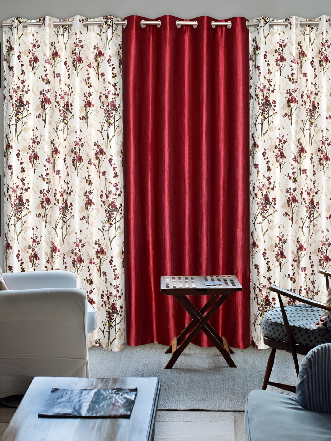 Ultica Fab Maroon & Off White 3 Pcs Floral Room Darkening Long Door Curtain
Ultica Fab Maroon & Off White 3 Pcs Floral Room Darkening Long Door Curtain