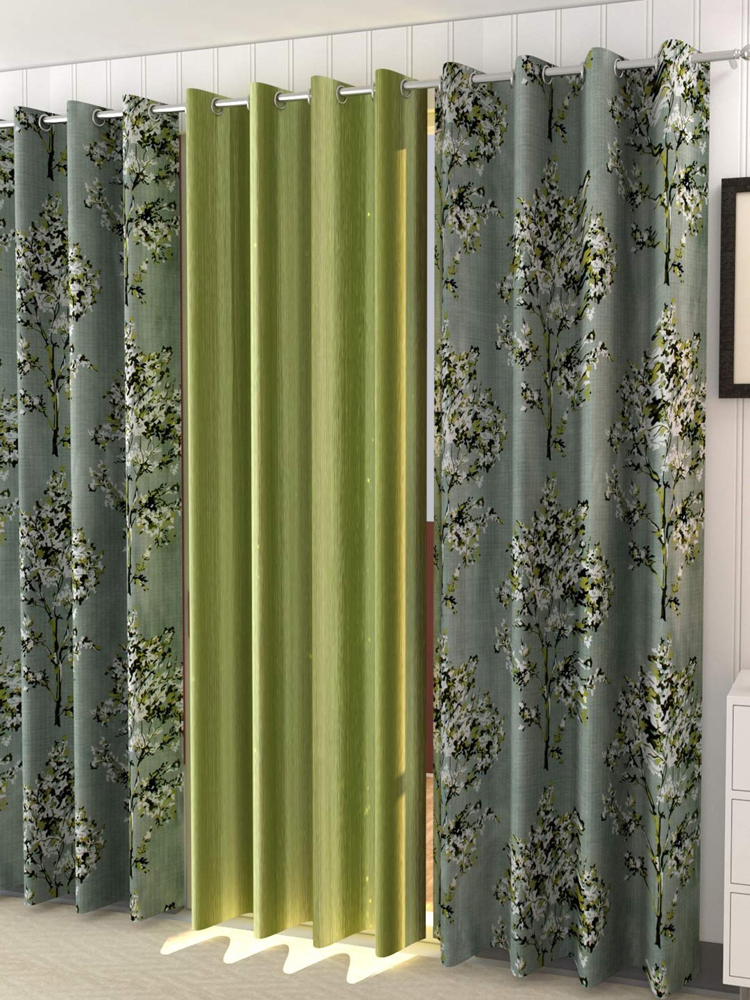 Ultica Fab Green & White 3 Pieces Floral Printed Room Darkening Window Curtains
Ultica Fab Green & White 3 Pieces Floral Printed Room Darkening Window Curtains