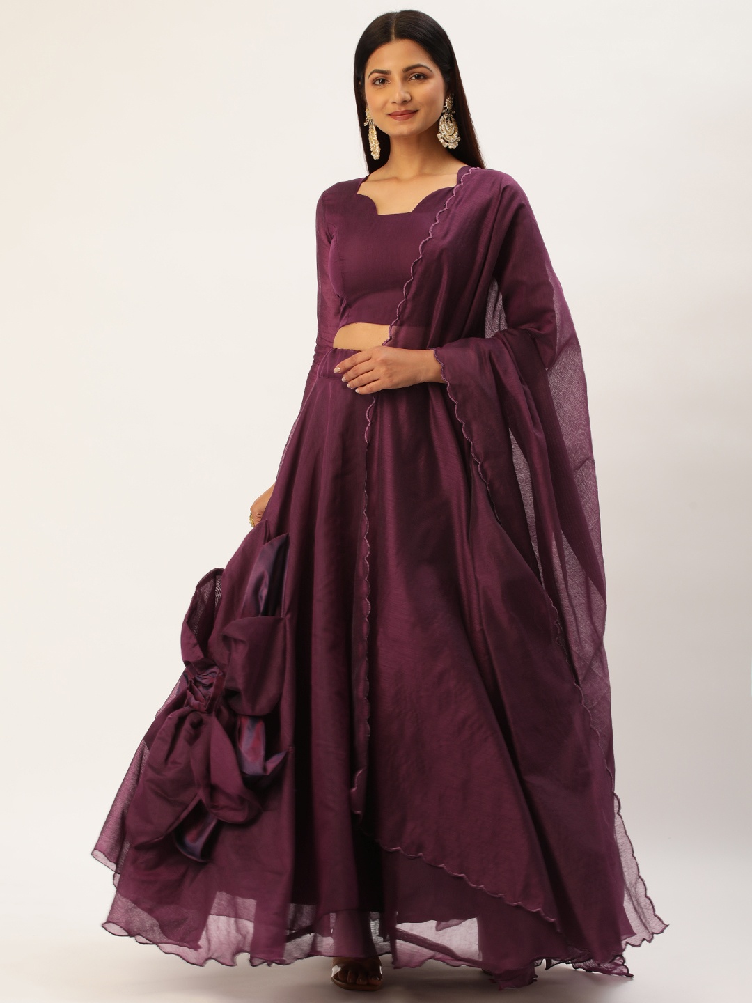 LOOKNBOOK ART Patchwork Semi-Stitched Lehenga & Unstitched Blouse With Dupatta, Burgundy
LOOKNBOOK ART Patchwork Semi-Stitched Lehenga & Unstitched Blouse With Dupatta, Burgundy