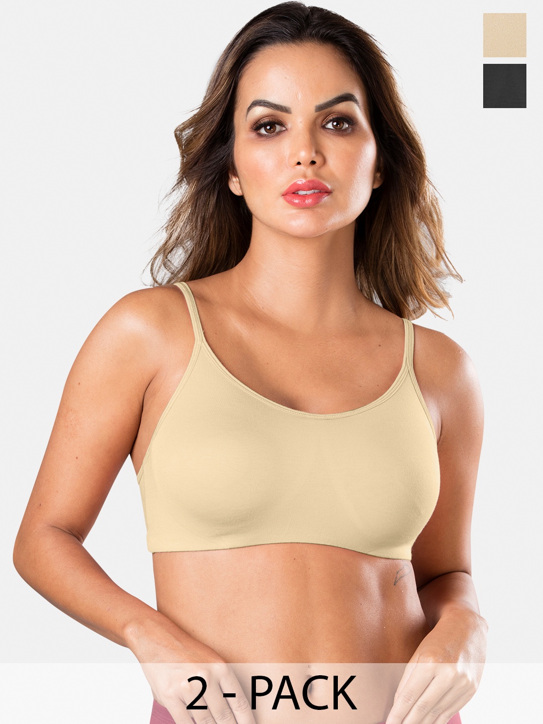 Sonari Pack Of 2 Medium Coverage Non-Padded Seamless Camisole Bra With All Day Comfort, Black
Sonari Pack Of 2 Medium Coverage Non-Padded Seamless Camisole Bra With All Day Comfort, Black