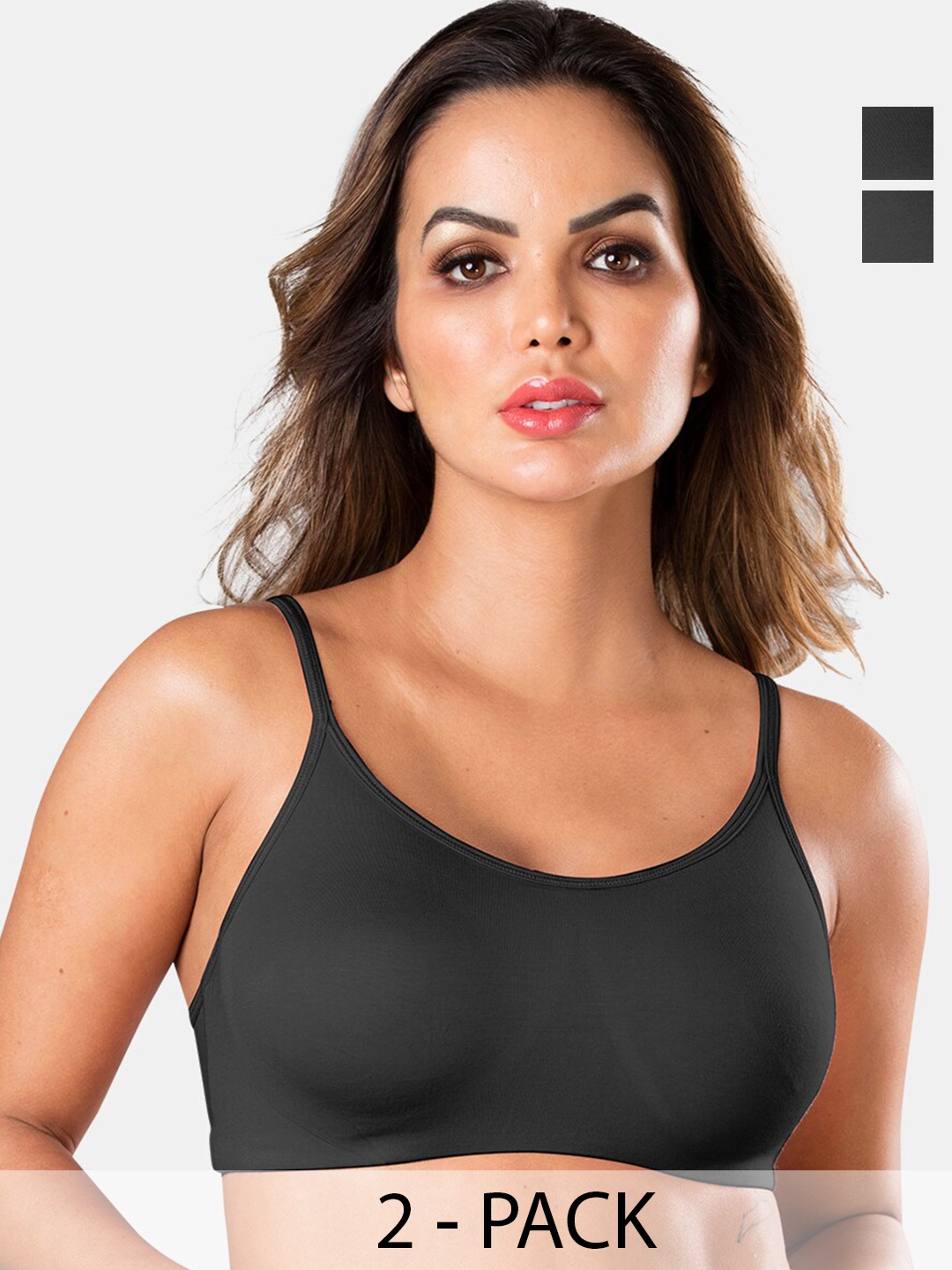 Sonari Pack Of 2 Medium Coverage Non Padded Camisole Bras With All Day Comfort, Black
Sonari Pack Of 2 Medium Coverage Non Padded Camisole Bras With All Day Comfort, Black