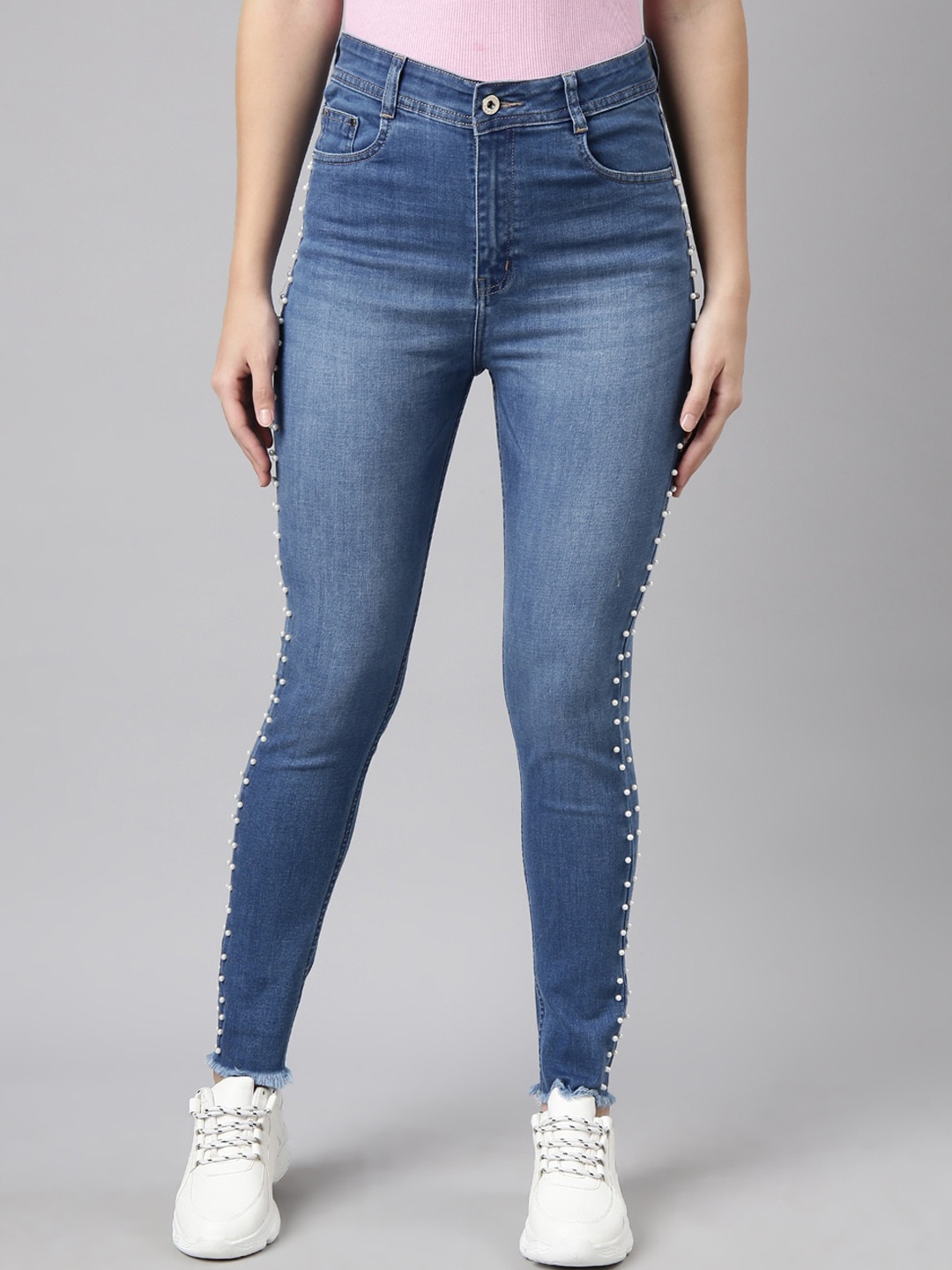 SHOWOFF Women Jean Skinny Fit Light Fade Embellished Whiskers Stretchable Jeans, Blue
SHOWOFF Women Jean Skinny Fit Light Fade Embellished Whiskers Stretchable Jeans, Blue