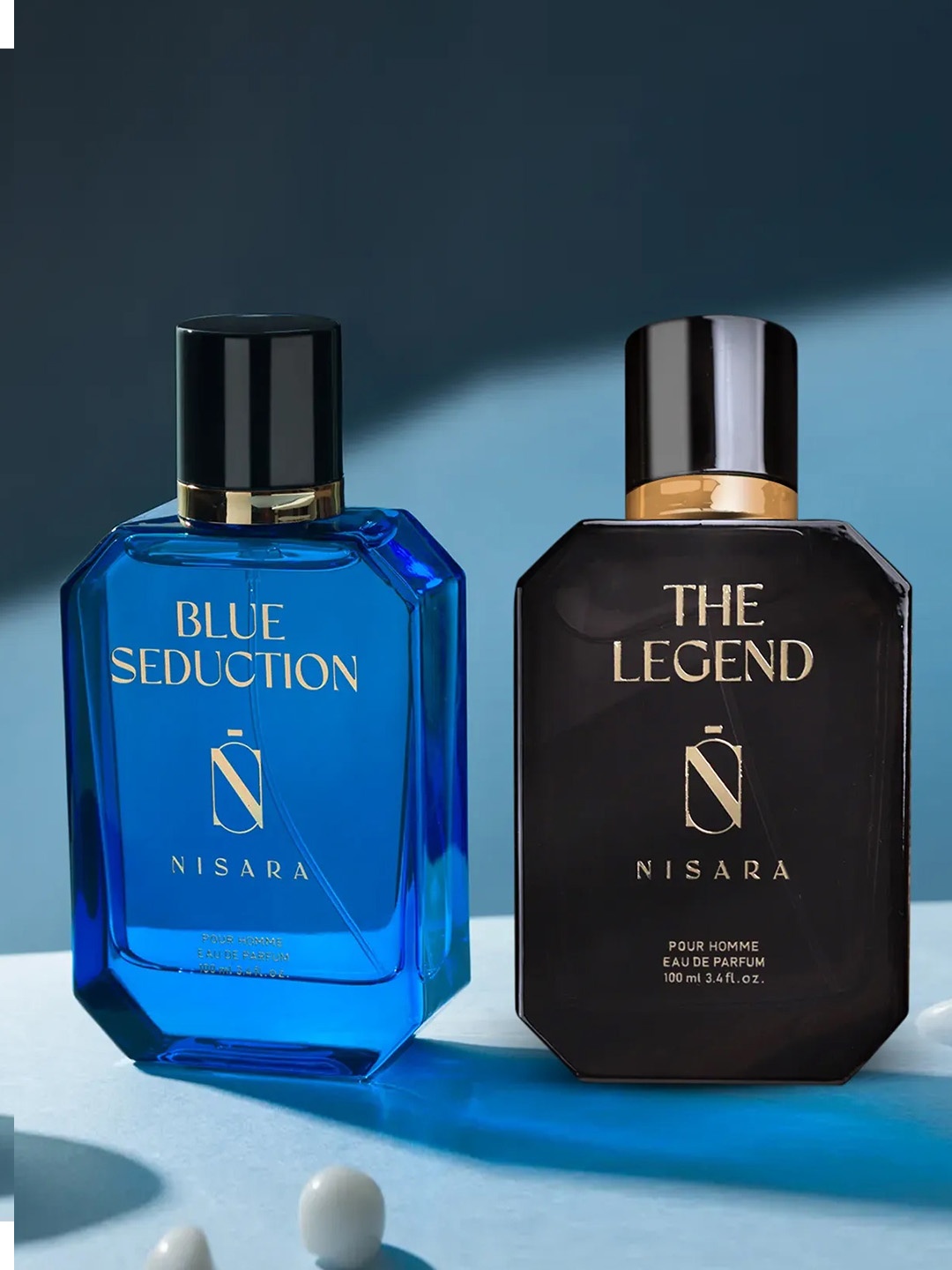 NISARA Blue Seduction & The Legend 2-Pcs Long Lasting Eau De Parfum - 100ml Each, Na
NISARA Blue Seduction & The Legend 2-Pcs Long Lasting Eau De Parfum - 100ml Each, Na
