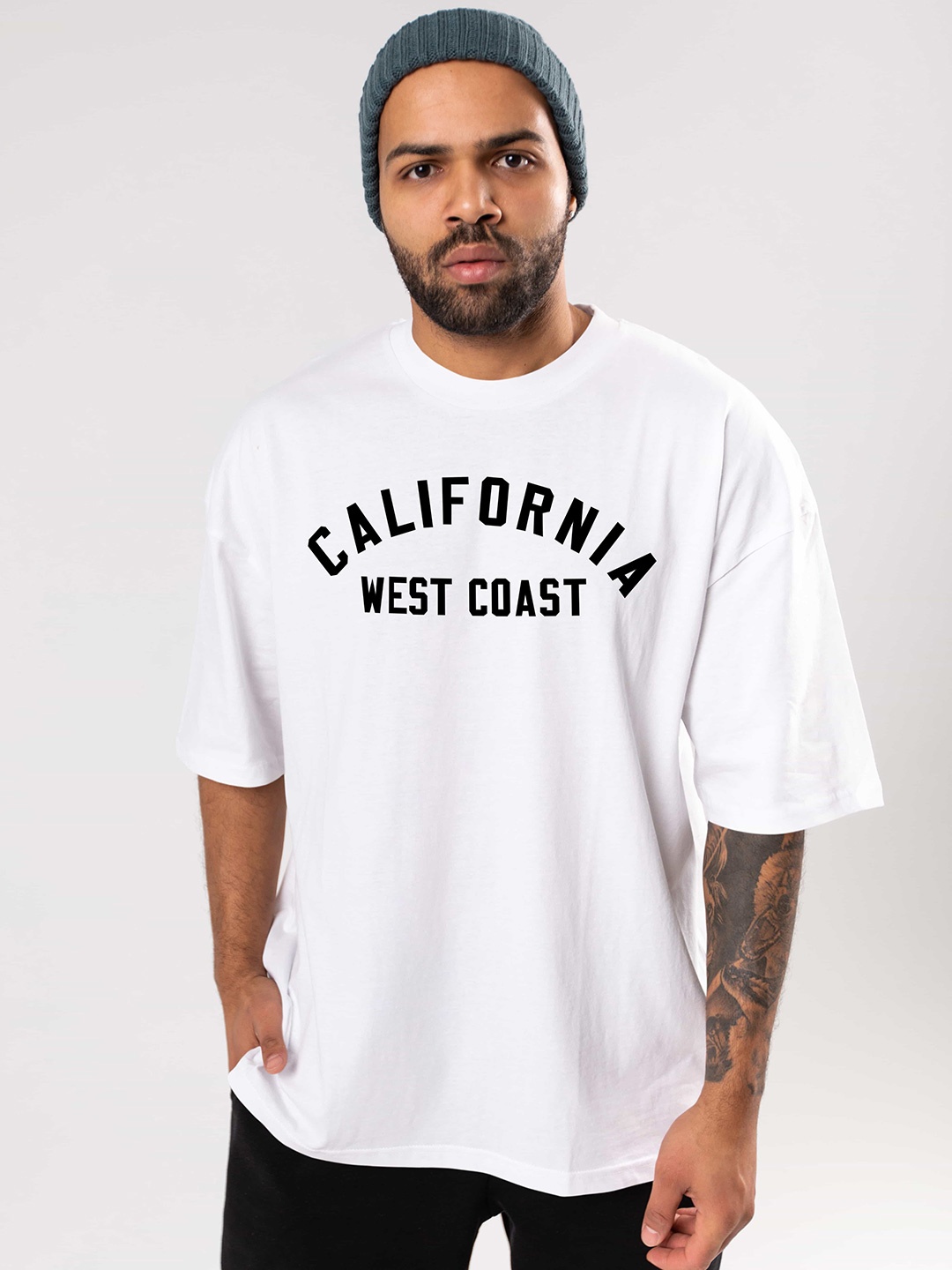 BAESD Typography Printed Cotton Drop-Shoulder Sleeves Oversized Plus Size T-shirt, White
BAESD Typography Printed Cotton Drop-Shoulder Sleeves Oversized Plus Size T-shirt, White