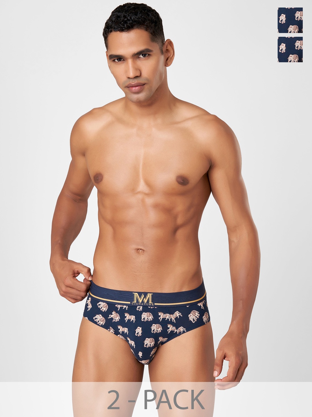 Macroman M-Series Pack of 2 Conversational Printed Mid Rise Basic Brief 8903978416908, Navy blue
Macroman M-Series Pack of 2 Conversational Printed Mid Rise Basic Brief 8903978416908, Navy blue