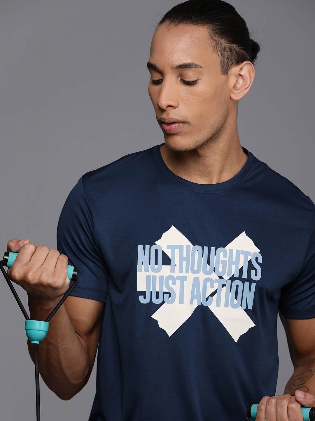HRX by Hrithik Roshan Typography Printed Rapid-Dry Antimicrobial Training T-shirt, Navy blue
HRX by Hrithik Roshan Typography Printed Rapid-Dry Antimicrobial Training T-shirt, Navy blue