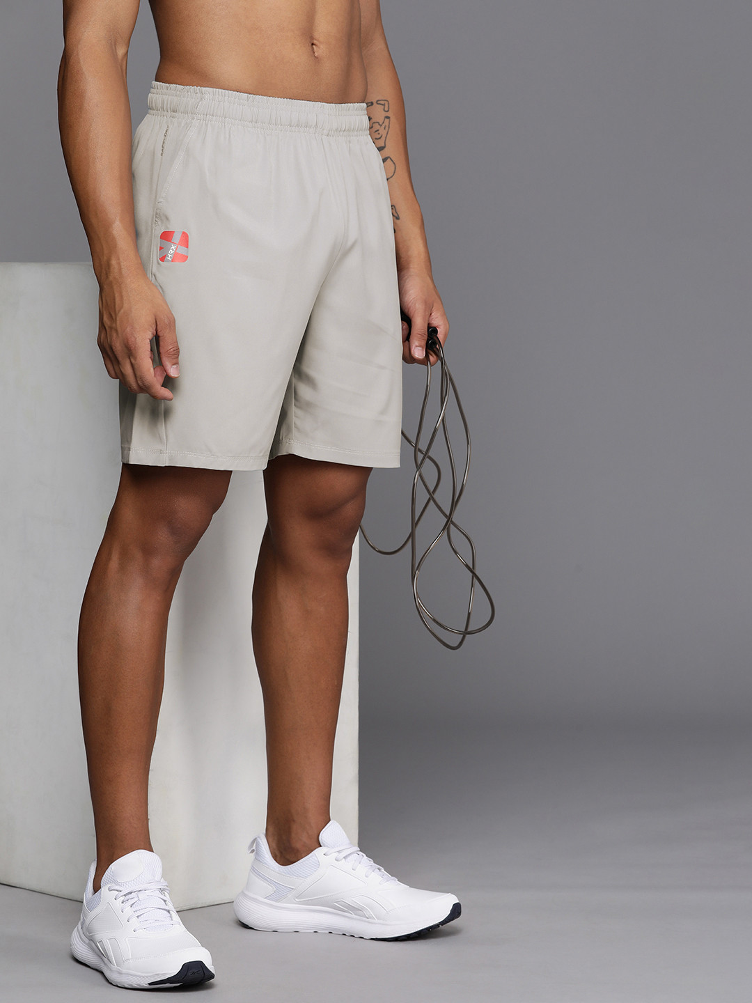 HRX by Hrithik Roshan Men Rapid Dry Antimicrobial Finish Mid-Rise Training Shorts, Grey
HRX by Hrithik Roshan Men Rapid Dry Antimicrobial Finish Mid-Rise Training Shorts, Grey