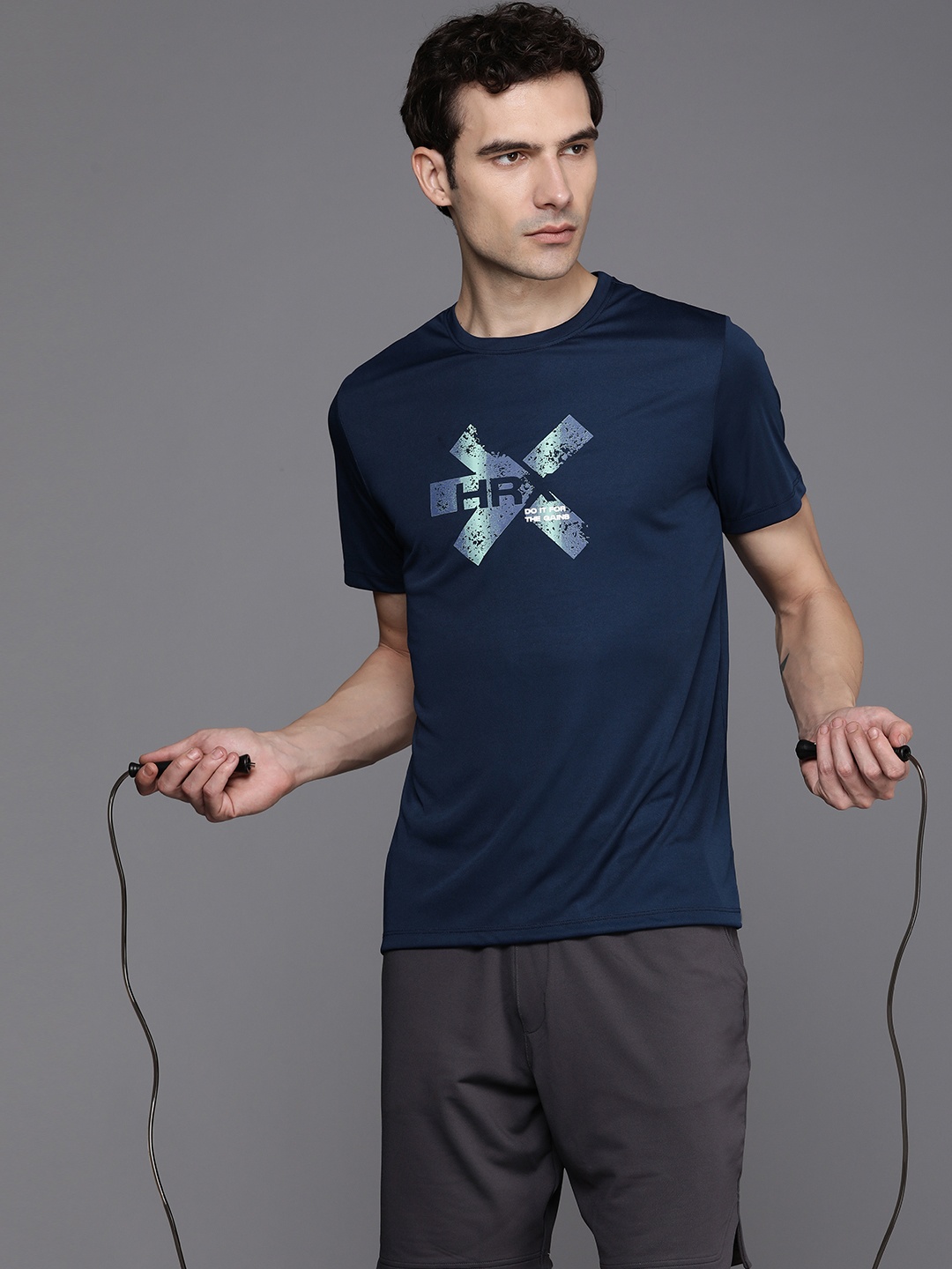 HRX by Hrithik Roshan Brand Logo Printed Rapid-Dry Antimicrobial Training T-shirt, Navy blue
HRX by Hrithik Roshan Brand Logo Printed Rapid-Dry Antimicrobial Training T-shirt, Navy blue