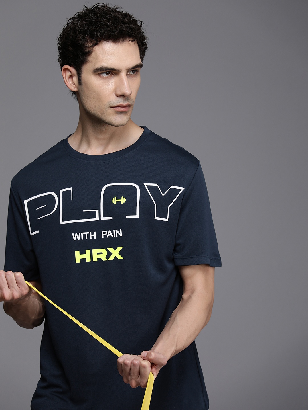HRX by Hrithik Roshan Typography Printed Rapid- Dry Training T-shirt, Navy blue
HRX by Hrithik Roshan Typography Printed Rapid- Dry Training T-shirt, Navy blue