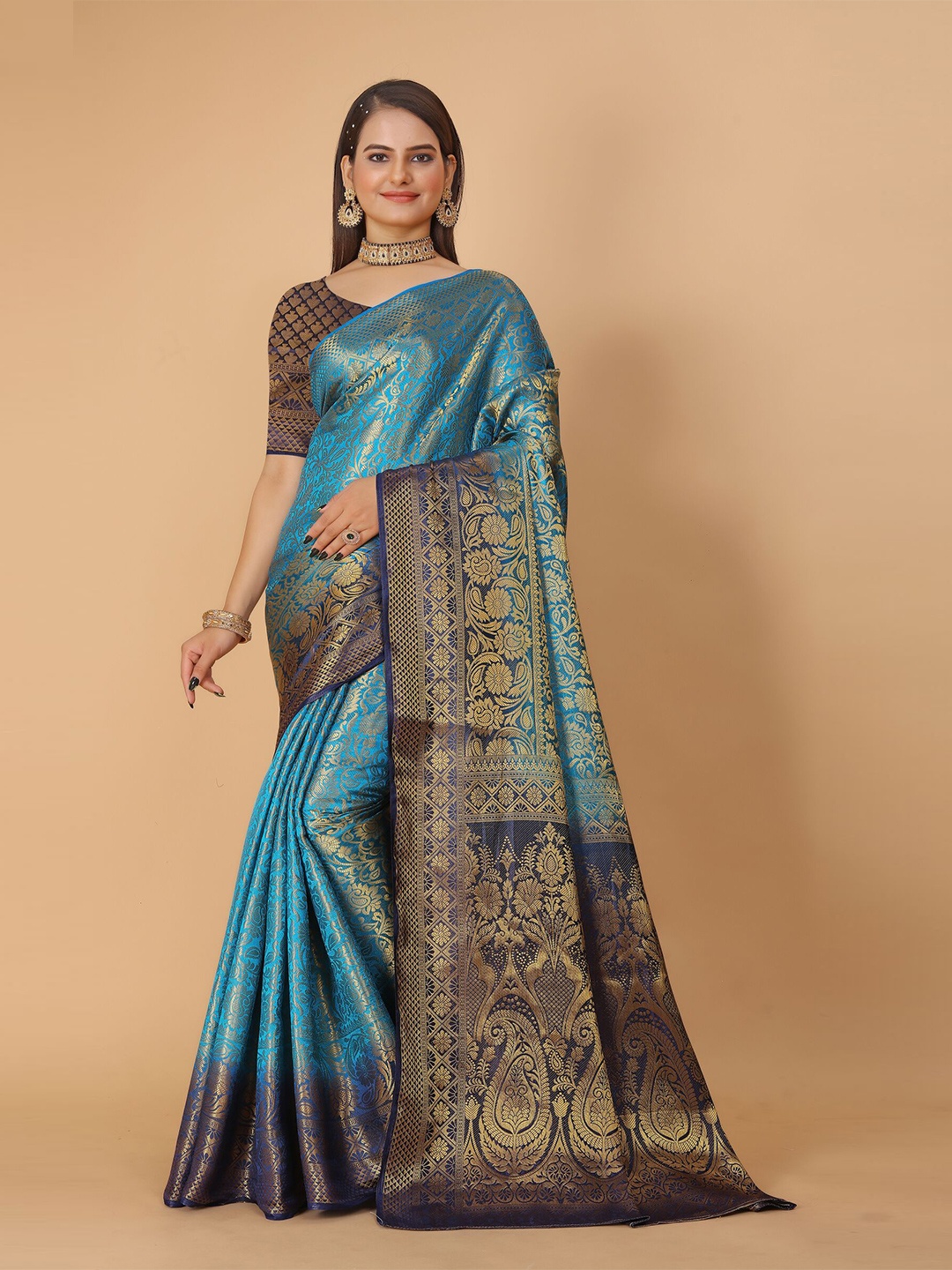 DRIZOMIZ Ethnic Motifs Woven Design Zari Pure Silk Heavy Work Banarasi Saree, Turquoise blue
DRIZOMIZ Ethnic Motifs Woven Design Zari Pure Silk Heavy Work Banarasi Saree, Turquoise blue