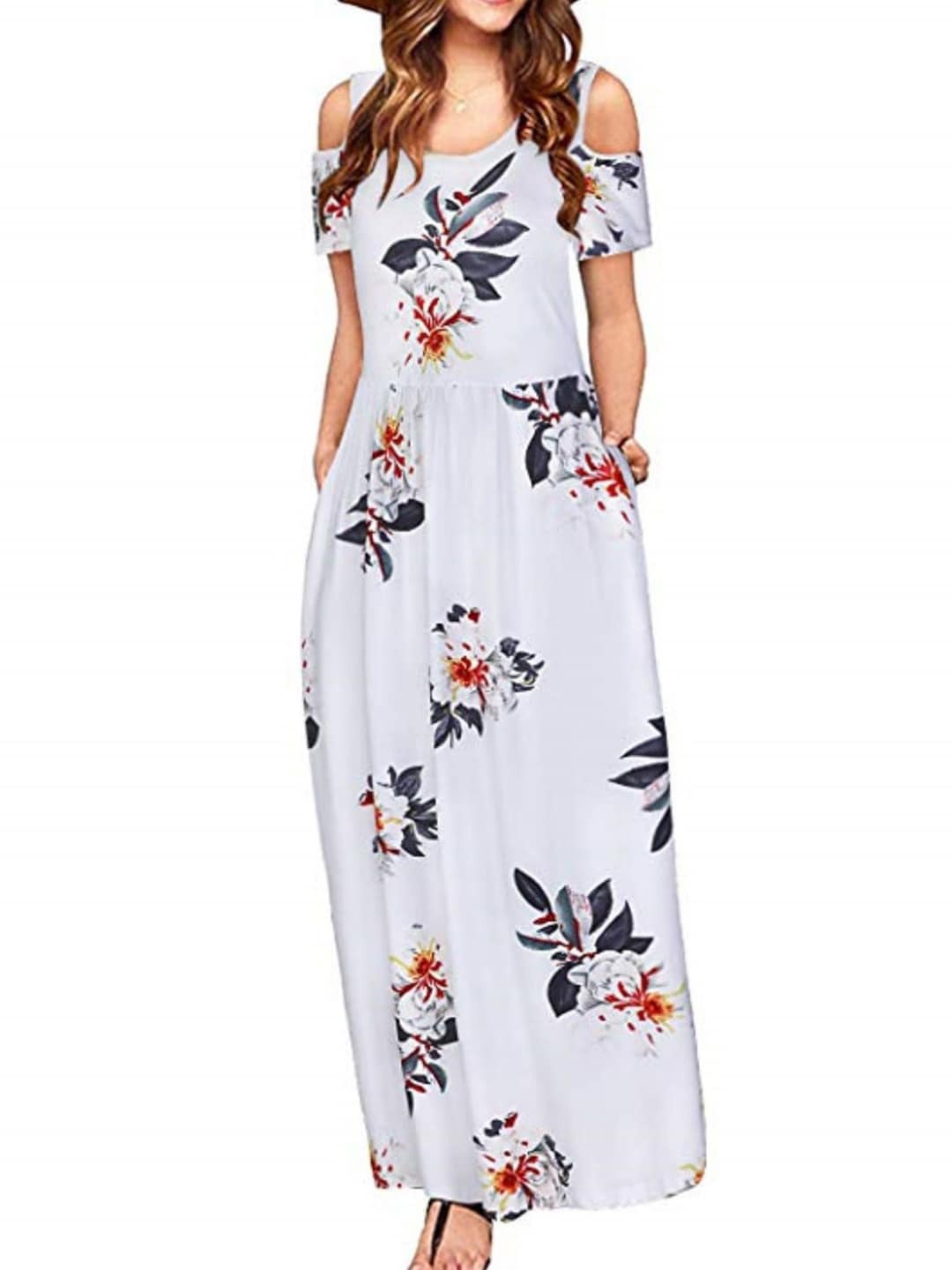 Stylecast X KPOP Floral Printed Round Neck Cold-Shoulder Gathered Party Maxi Dress, White
Stylecast X KPOP Floral Printed Round Neck Cold-Shoulder Gathered Party Maxi Dress, White