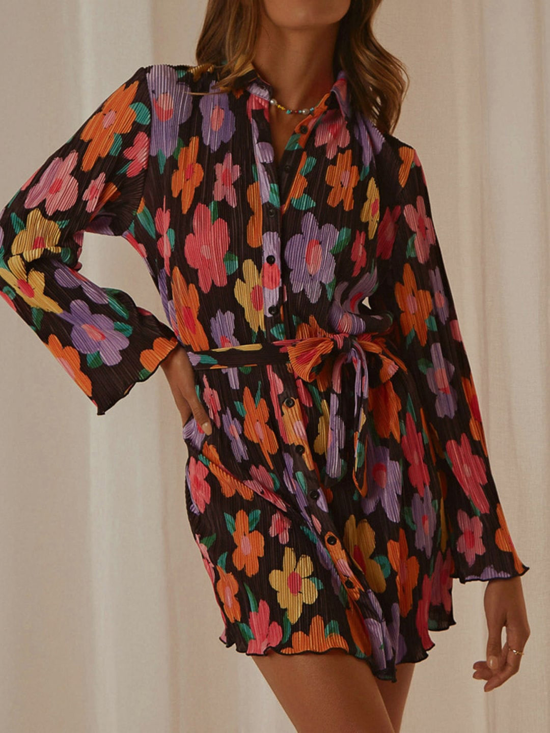 Stylecast X KPOP Floral Printed Shirt Collar A-Line Dress, Black
Stylecast X KPOP Floral Printed Shirt Collar A-Line Dress, Black