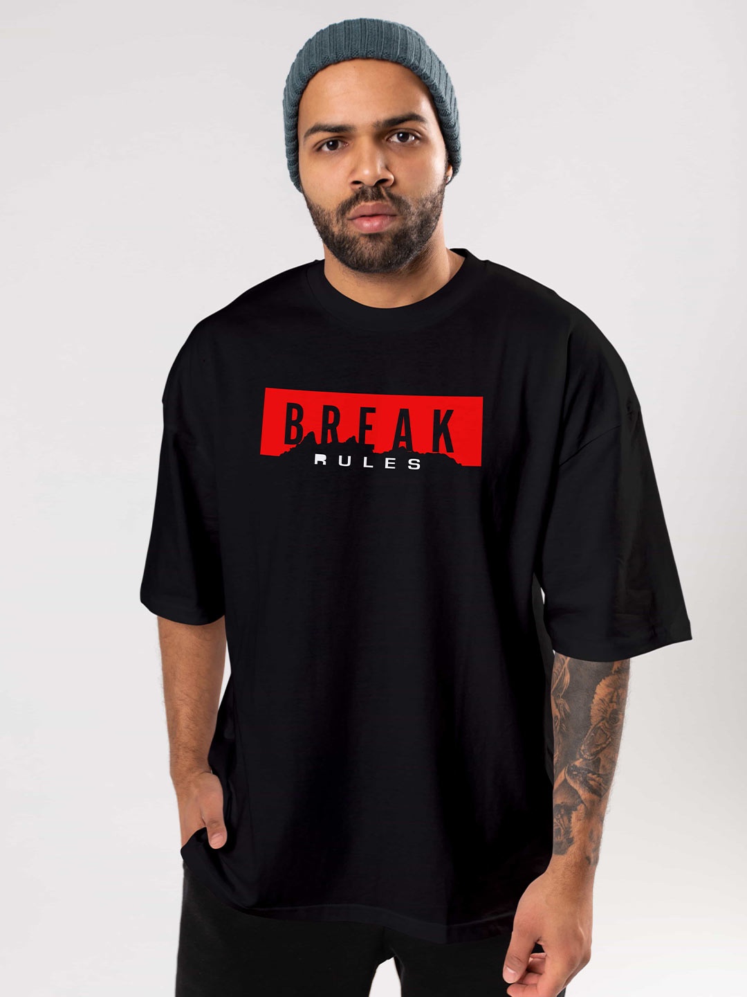 BAESD Typography Printed Drop-Shoulder Sleeves Cotton Oversized Casual T-shirt, Black
BAESD Typography Printed Drop-Shoulder Sleeves Cotton Oversized Casual T-shirt, Black