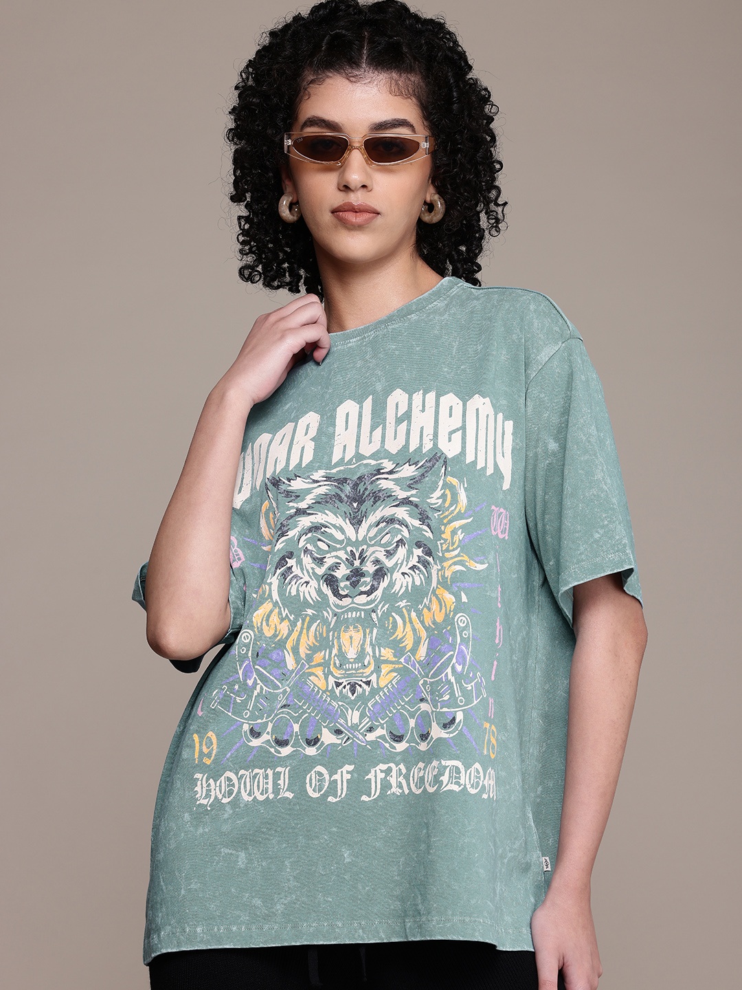 The Roadster Life Co. Printed Drop-Shoulder Sleeves Pure Cotton Oversized T-shirt, Blue
The Roadster Life Co. Printed Drop-Shoulder Sleeves Pure Cotton Oversized T-shirt, Blue