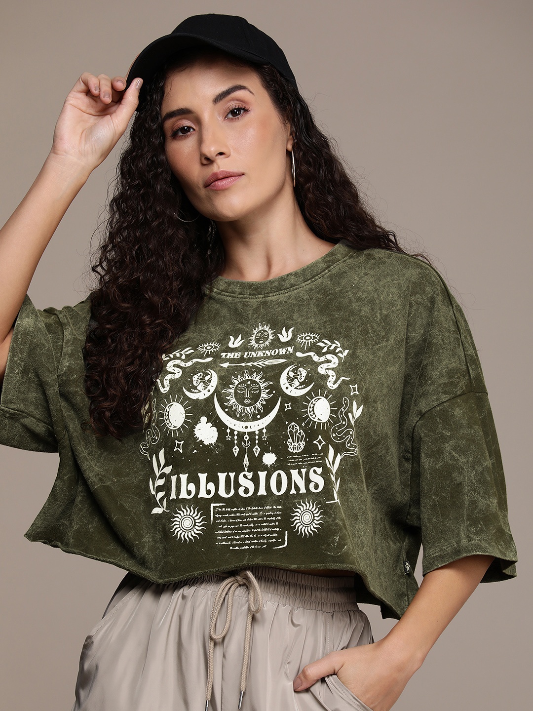 The Roadster Life Co. Printed Drop-Shoulder Sleeves Pure Cotton Oversized Washed T-shirt, Green
The Roadster Life Co. Printed Drop-Shoulder Sleeves Pure Cotton Oversized Washed T-shirt, Green
