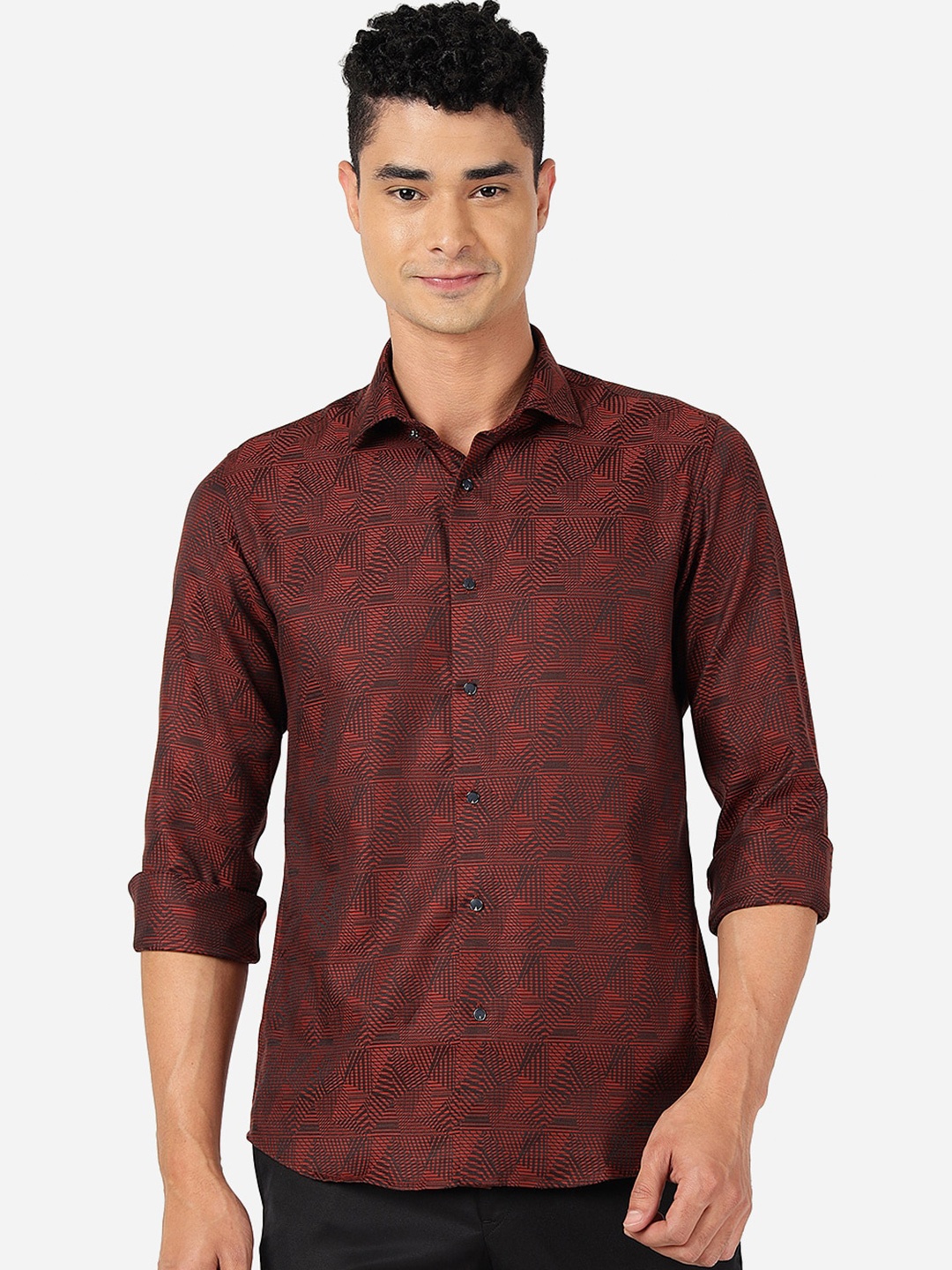 JB STUDIO Slim Fit Abstract Self Design Spread Collar Long Sleeves Cotton Casual Shirt, Maroon
JB STUDIO Slim Fit Abstract Self Design Spread Collar Long Sleeves Cotton Casual Shirt, Maroon